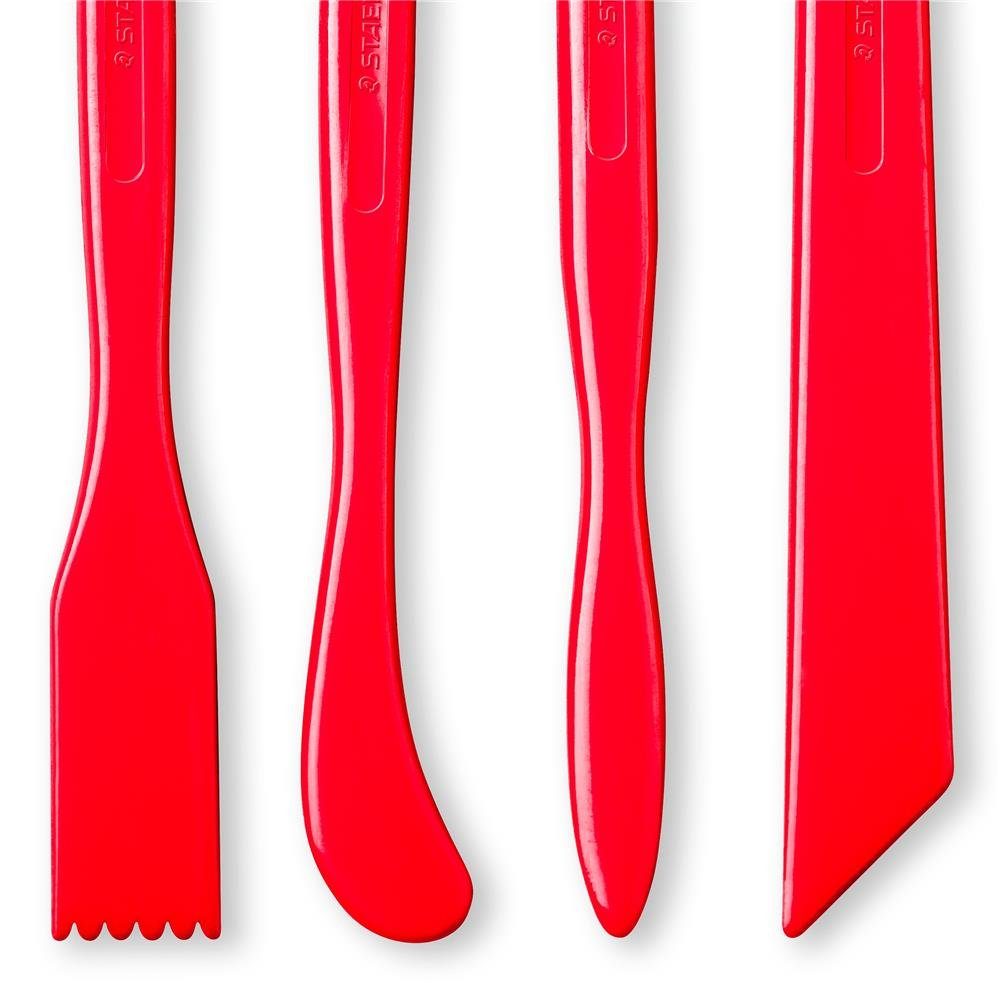 STAEDTLER Modellierwerkzeug 8711 FIMO, (4 St), 4 Stk. aus Kunststoff Modellierstäbe rot