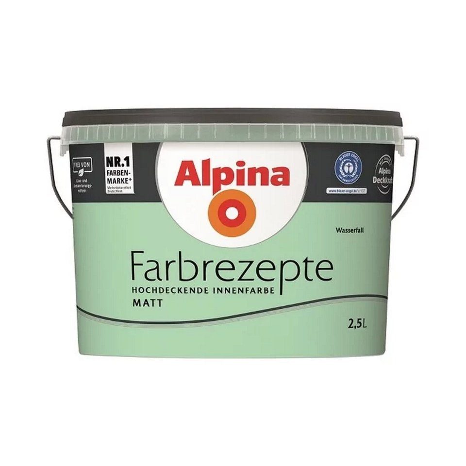 Alpina Wand- und Deckenfarbe Farbrezepte 2,5 Liter Wasserfall Matt