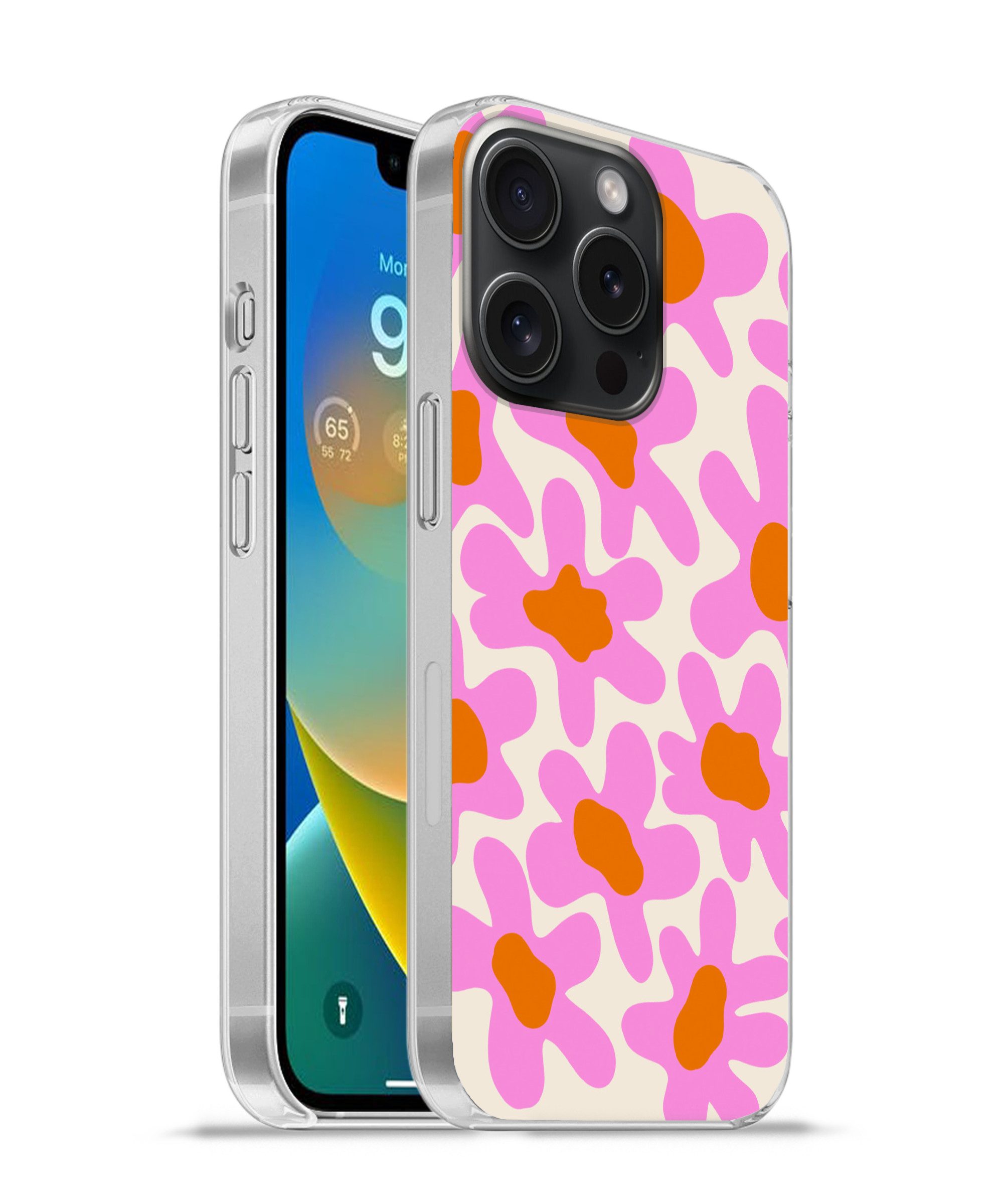 MuchoWow Handyhülle für Apple iPhone 15 Pro Blume - Rosa - Muster, Smartphone-Bumper, Print, Handy Schutzhülle Dünn