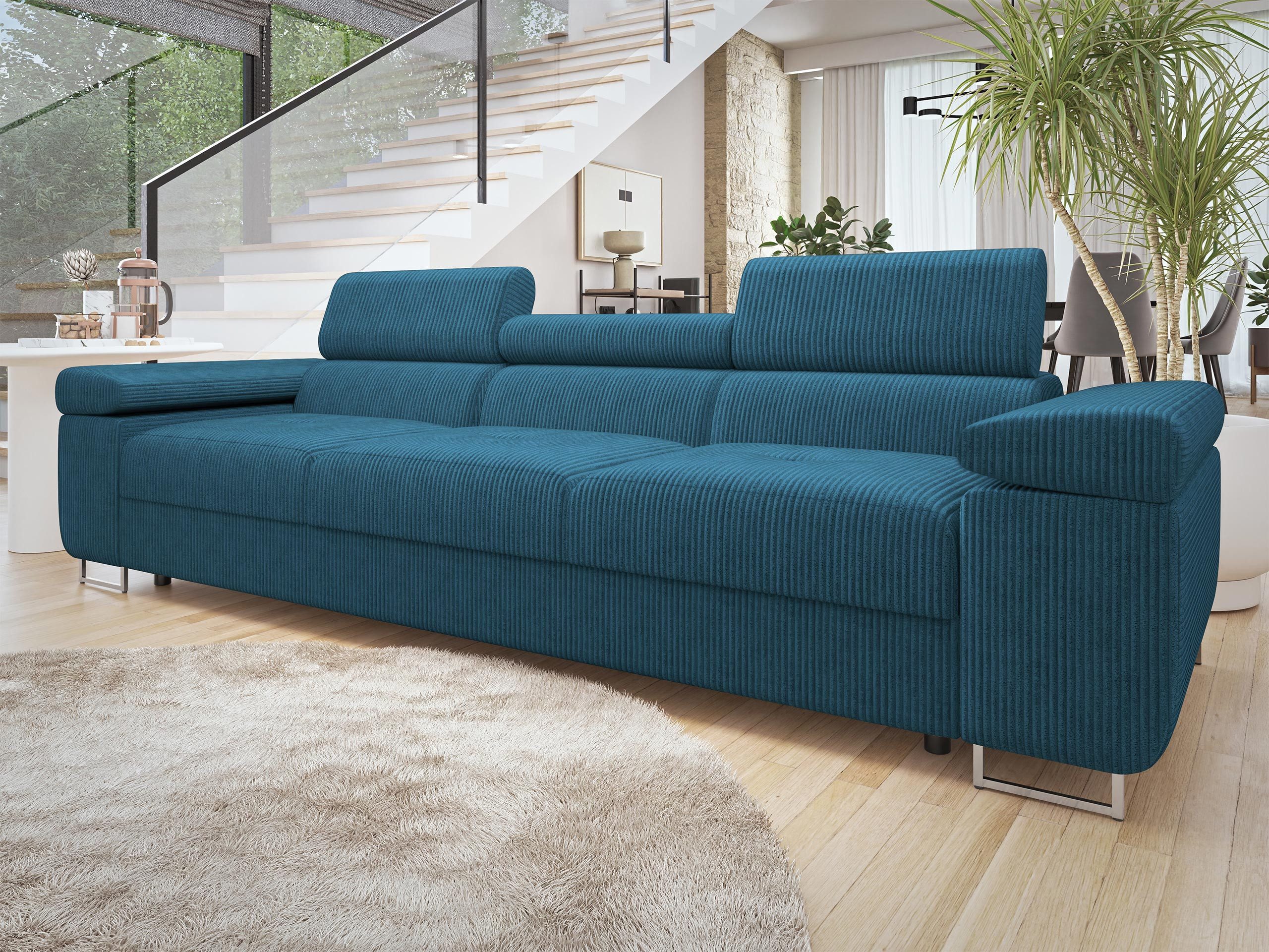 MIRJAN24 Sofa Torezio 3 Cord, Einstellbare Kopfstützen, 263x102x70-90 cm günstig online kaufen