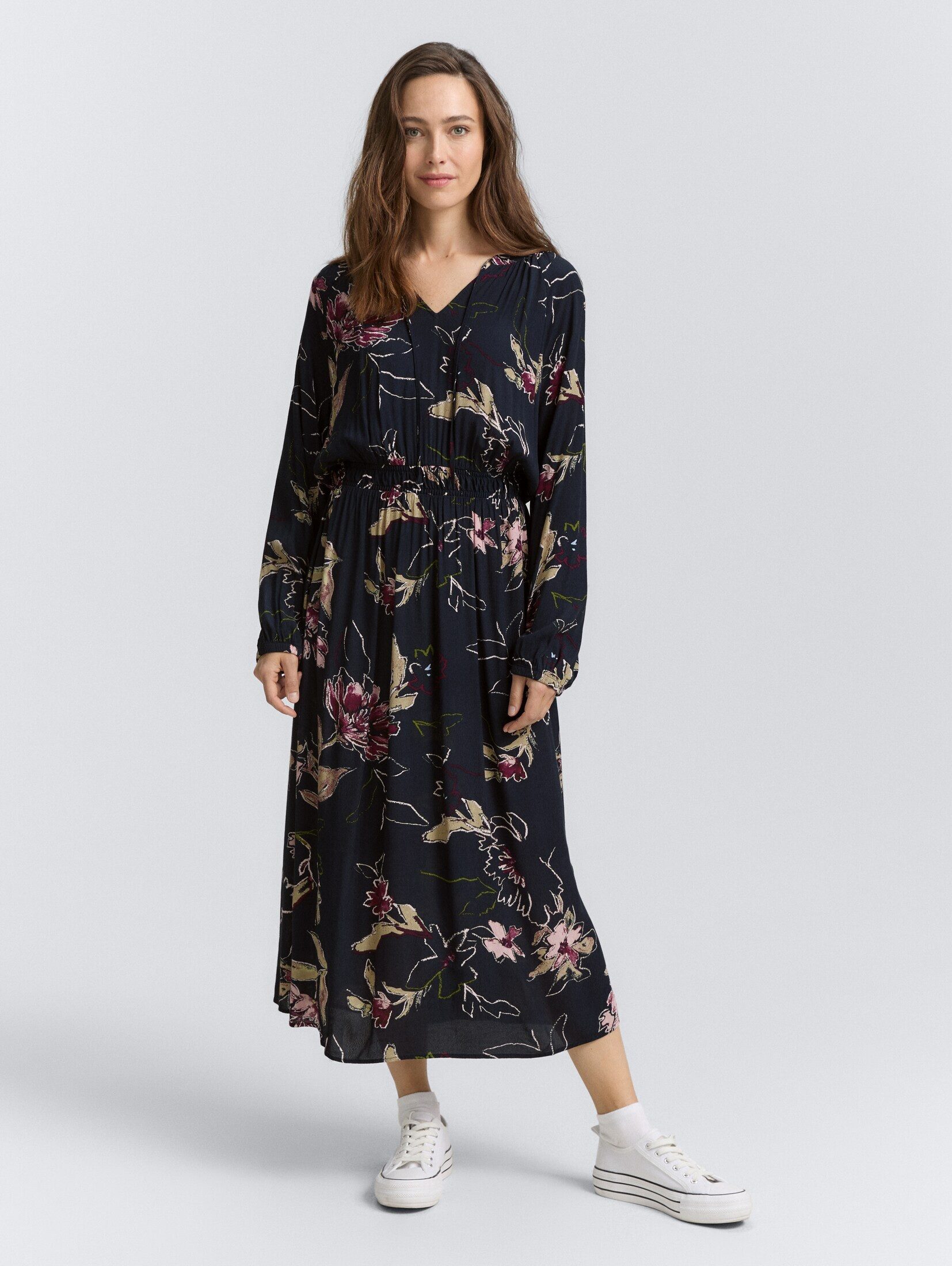 TOM TAILOR Sommerkleid Maxi-Kleid mit Blumenmuster günstig online kaufen