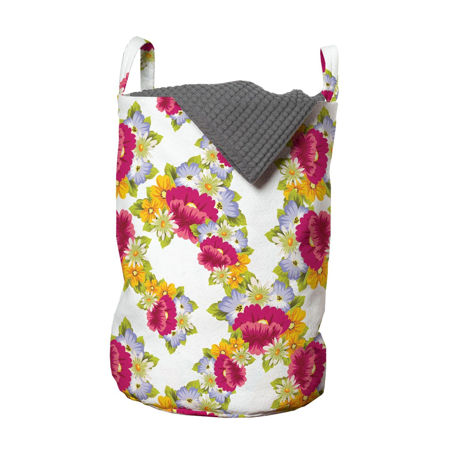 Abakuhaus Wäschesäckchen Wäschekorb mit Griffen Kordelzugverschluss für Waschsalons, Frühling Lively Frühjahr Garten
