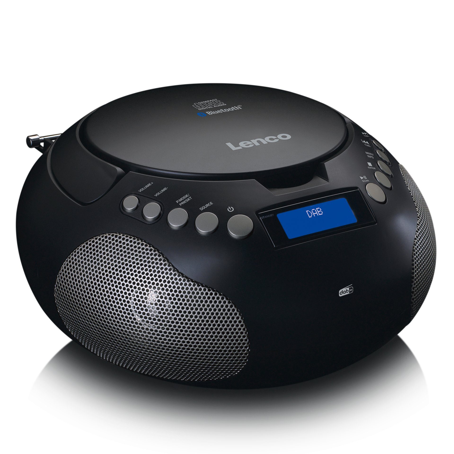 Lenco SCD-341BK - (DAB) FM radio Digitalradio mit DAB+/ Boombox Bluetooth und