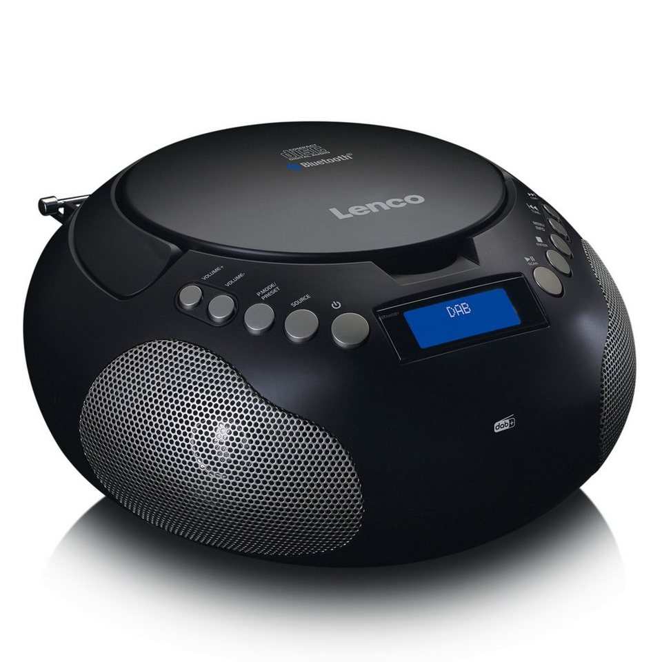 Lenco SCD-341BK - Boombox mit DAB+/ FM radio und Bluetooth Digitalradio  (DAB), Tragbares DAB+/FM-Radio mit Bluetooth und LCD-Display