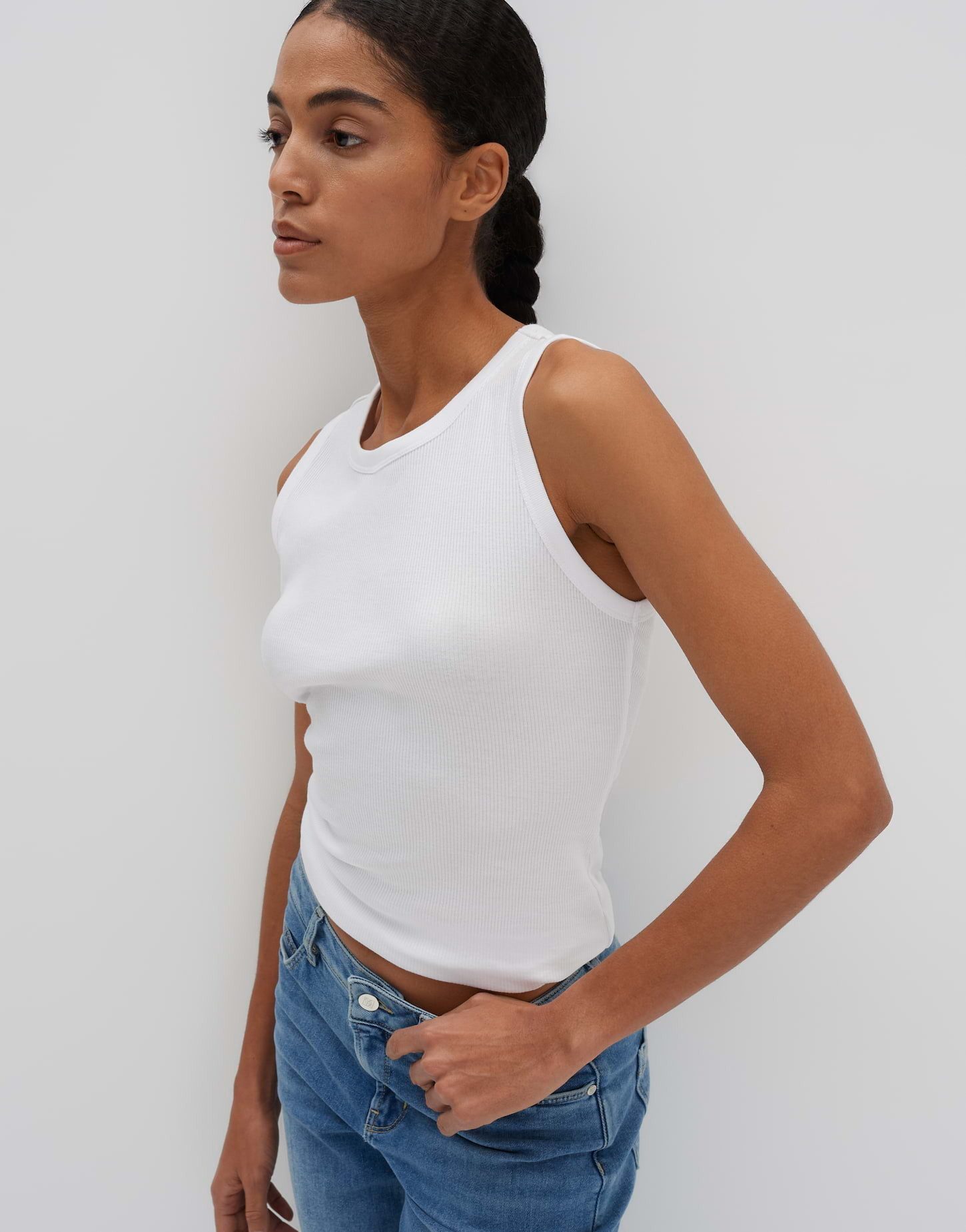 someday Tanktop KLEANNE Slim Geripptes Top aus Baumwoll Mix – Bild 5 von 5