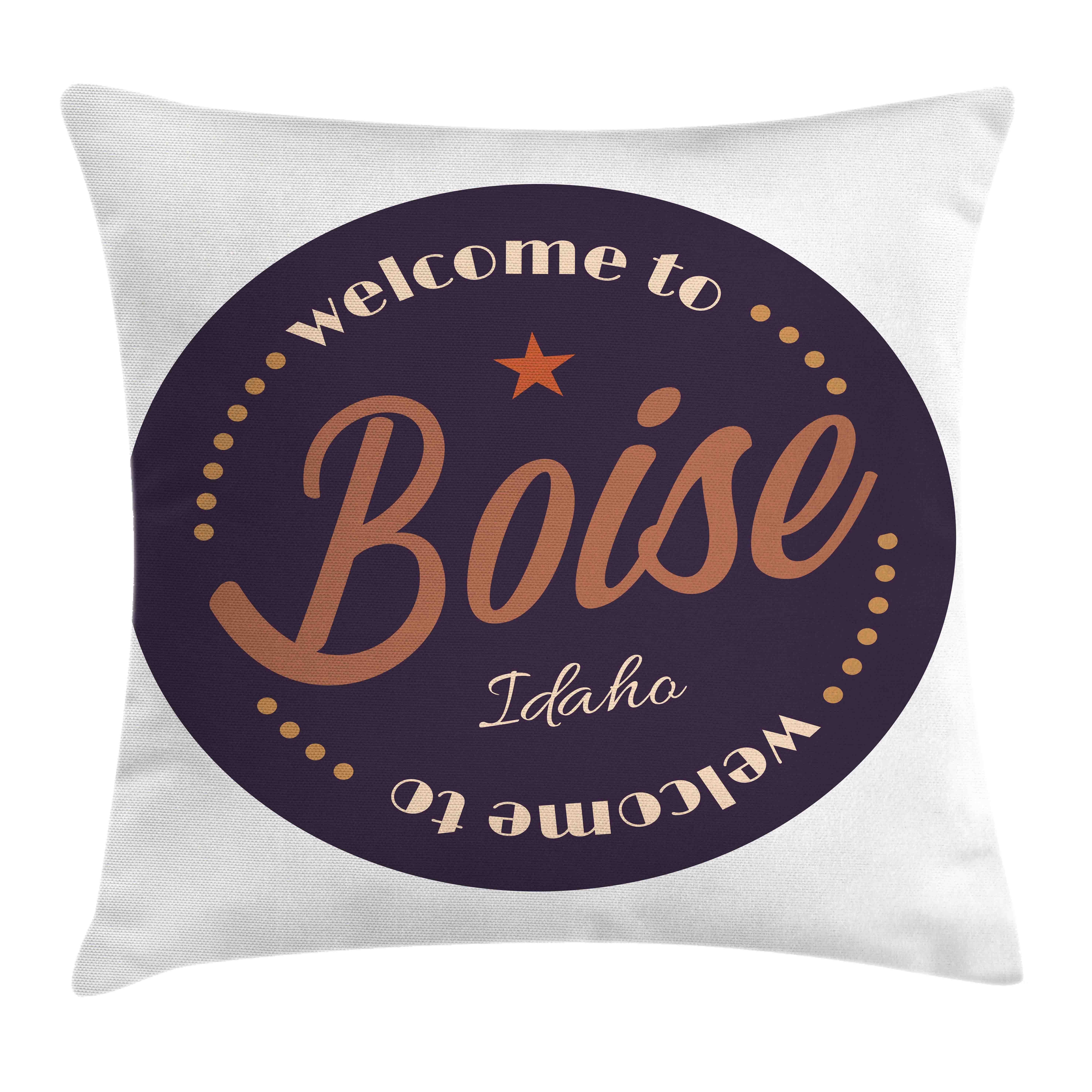Nostalgische Reißverschluss Druck, Kissenbezüge Idaho Boise Farbfesten Beidseitiger Farben Kissenhülle Abakuhaus City Stück), Logo Klaren (1