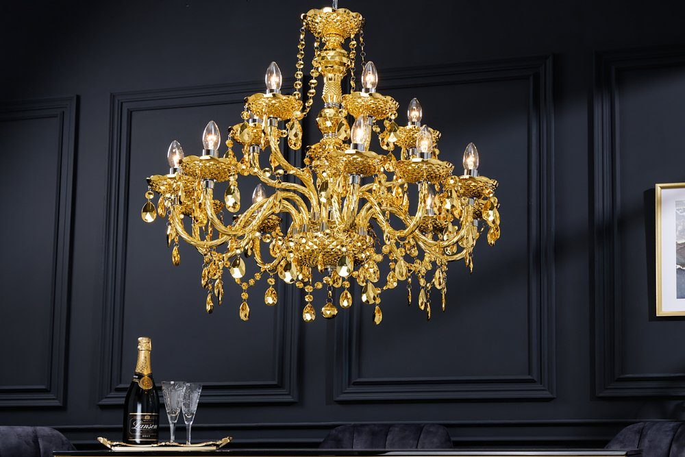 riess-ambiente Kronleuchter CRYSTAL 80cm gold, ohne Leuchtmittel, Wohnzimmer · Acryl · Schlafzimmer · Barock Design