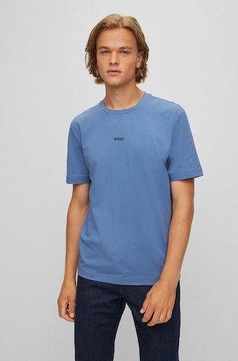 TChup Blue mit ORANGE T-Shirt Open 489 BOSS Rundhalsausschnitt