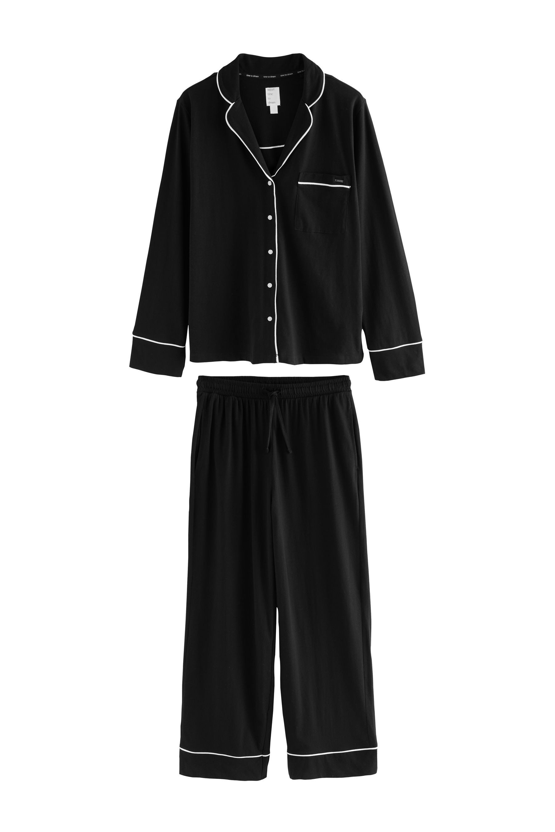 Next Pyjama Jersey-Pyjama mit Knopfleiste (2 günstig online kaufen