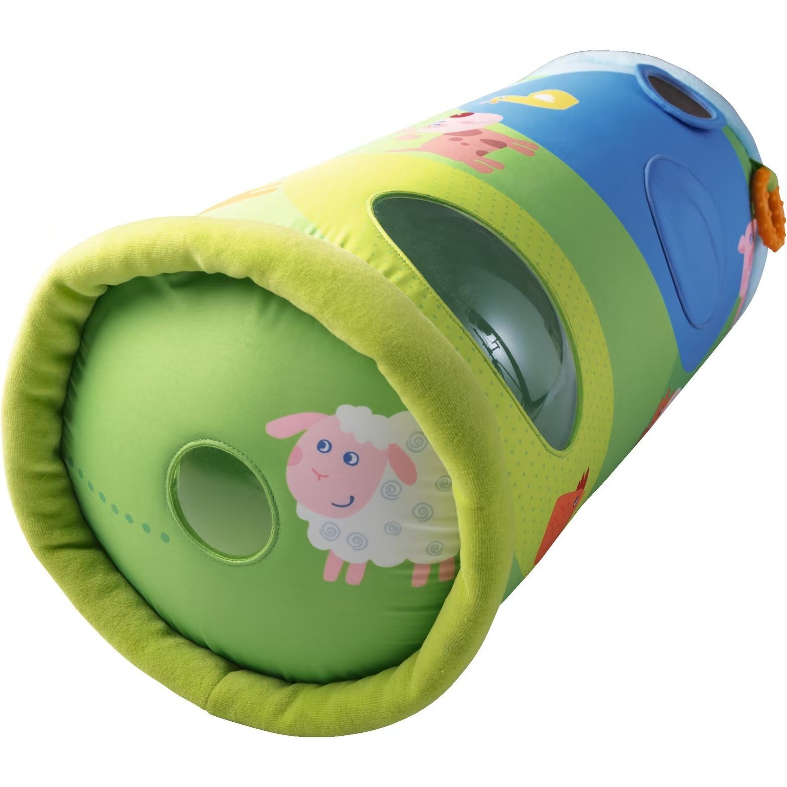 Haba Krabbelrolle Krabbelrolle Bauernhof, (Set, 1-tlg., 1), Durchguck auf Überraschungen im Inneren