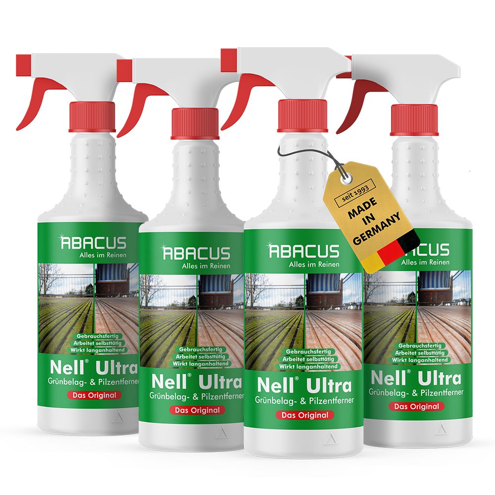 ABACUS Nell Ultra Algenentferner, Grünbelagentferner, Flechtenentferner Grünbelagentferner (Bekannt aus QVC, [- Ergiebiges Konzentrat Selbsttätig mit Langzeitschutz)