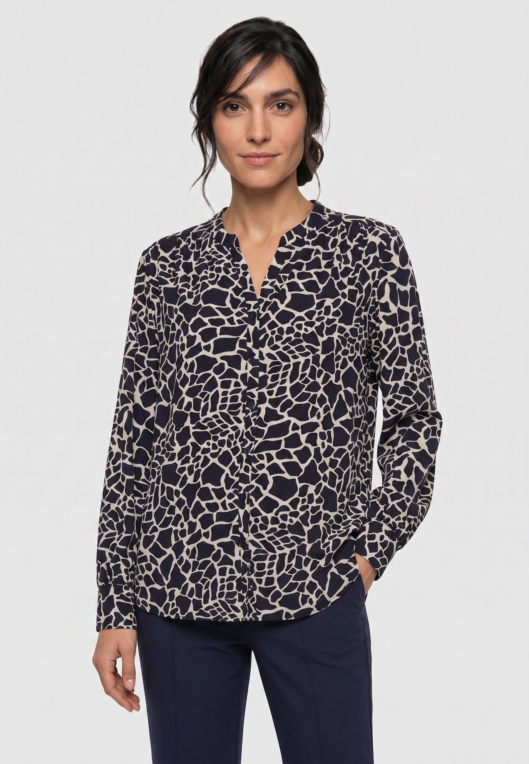 Olsen Tunikashirt mit Allover-Dessin und Tunikaausschnitt