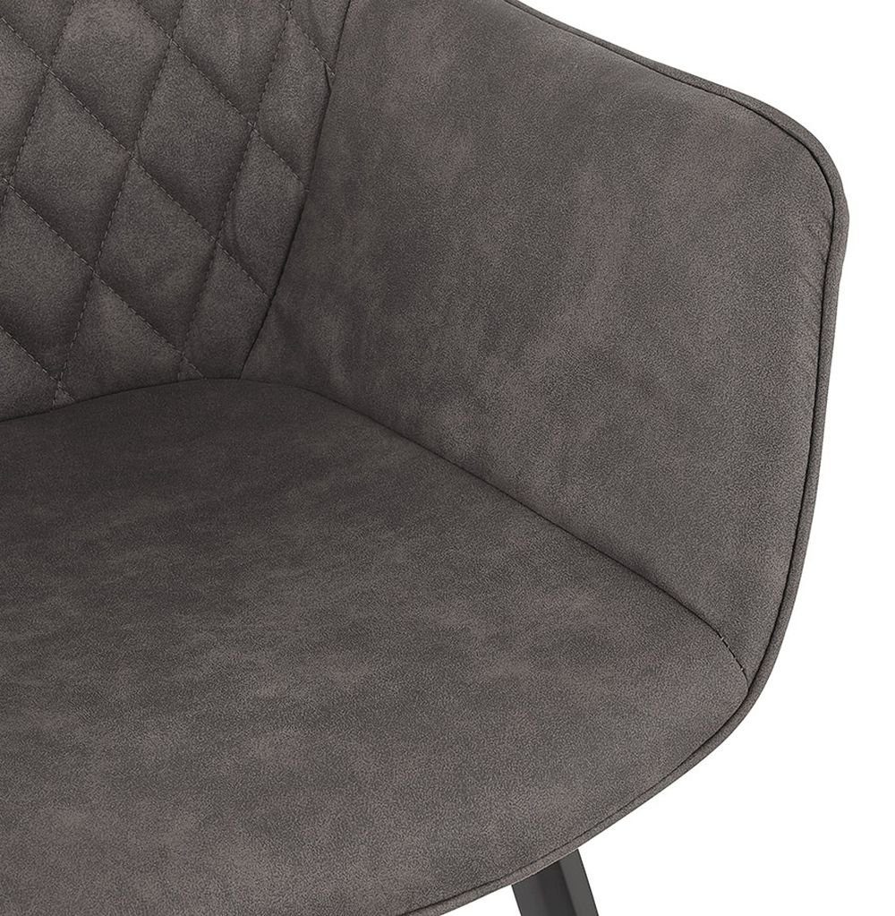 KADIMA DESIGN Esszimmerstuhl AARON Sessel (dark Textile Dunkles Grau 61 grey)