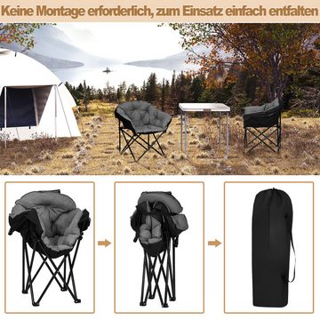 Woltu Campingstuhl, faltbar, Angelstuhl gepolstert, Moonchair, aus Oxford-Gewebe