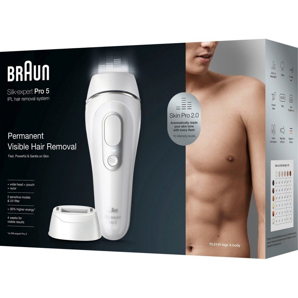 Braun IPL-Haarentferner Silk Expert Pro 5 PL5145 - IPL-Haarentferner - weiß/silber – Bild 4 von 5