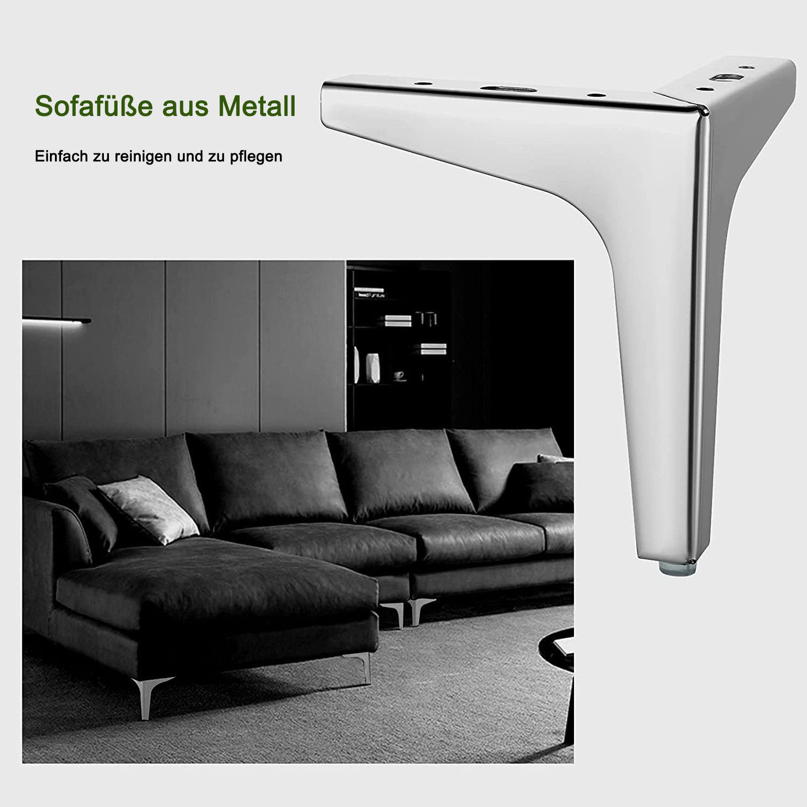 MODFU Möbelfuß 4 Stück Metall Möbelbeine Möbelfüße Sofa Beine Schrankfüße, günstig online kaufen