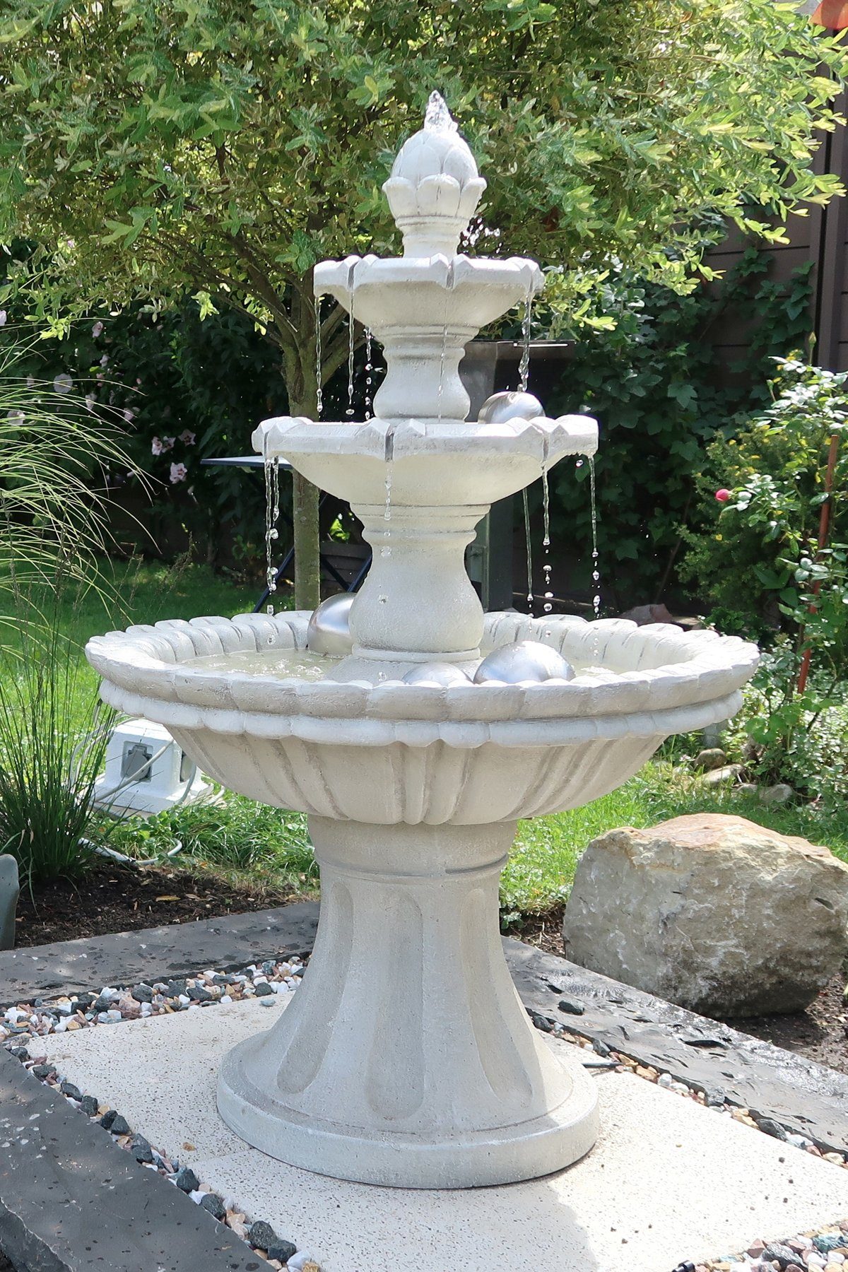 Köhko Gartenbrunnen "Markleeberg“ klassischer Etagenbrunnen Vogelbad Gartenbrunnen