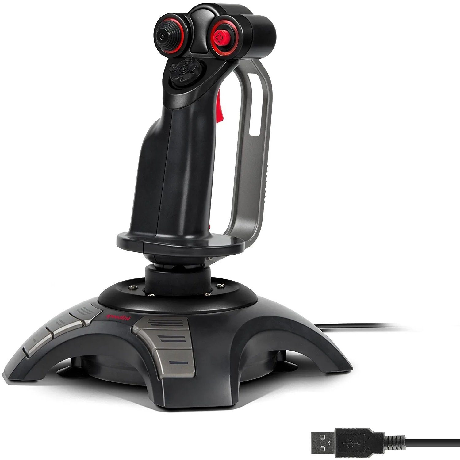 Speedlink PHANTOM HAWK USB PC Flightstick Controller Controller (8 Wege Joystick mit stufenloser Schubregler Hat-Switch Drehbare ZAchse)