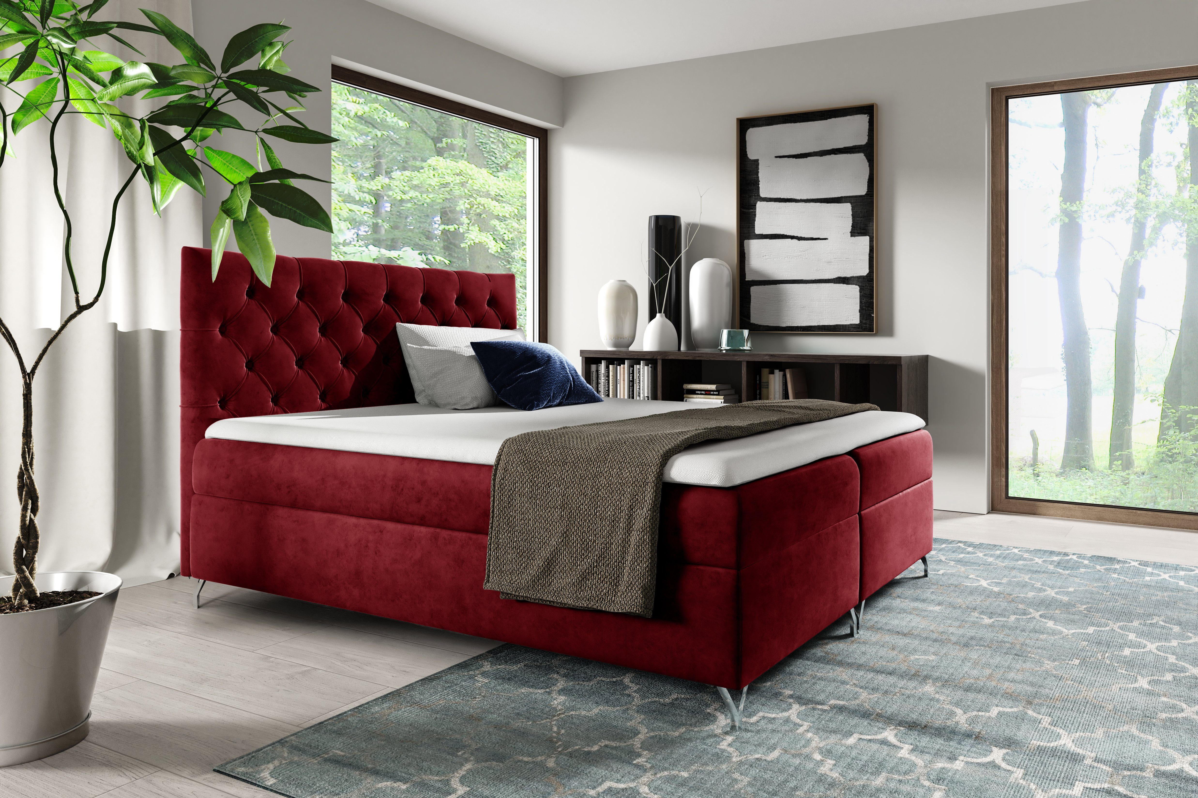 yourhouse24 Boxspringbett Figaro mit 2 Bettkästen, Doppelbett mit Bonell-Ma günstig online kaufen