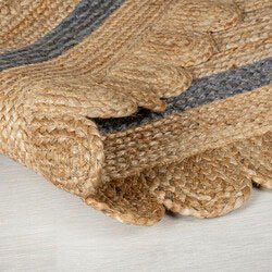 Teppich Grace, FLAIR rechteckig, mit Bordüre natur/grau Jute, mm, fußbodenheizungsgeeignet, aus 7 Höhe: RUGS, 100