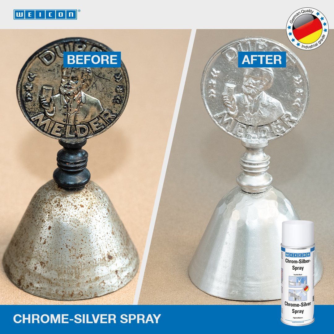 400 Chrom-Silber-Spray, ml hochbrillante WEICON Oberflächenbeschichtung, Sprühfarbe