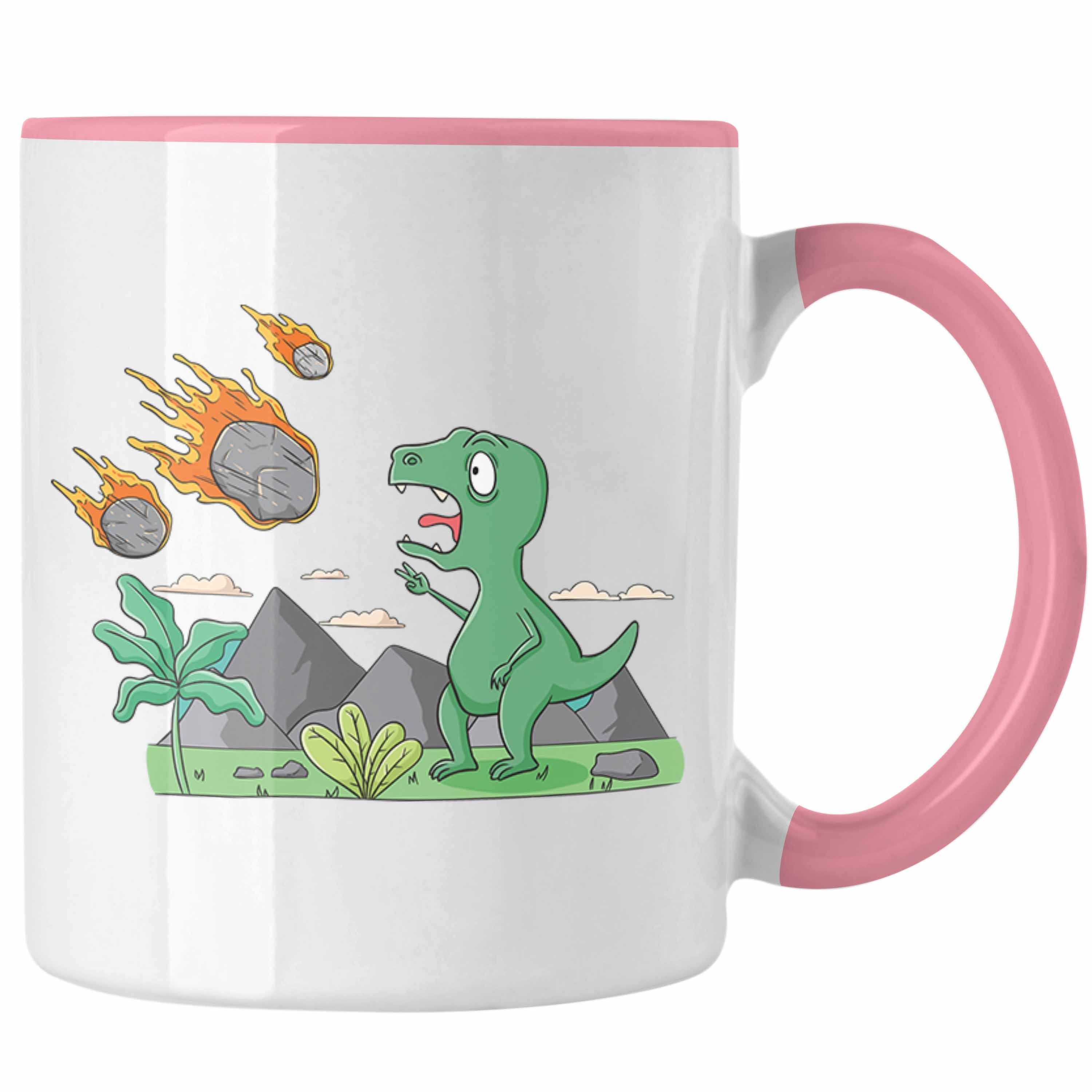 Geschenk Lustig Tasse Dinosaurier Trendation Tasse Rosa Grafik