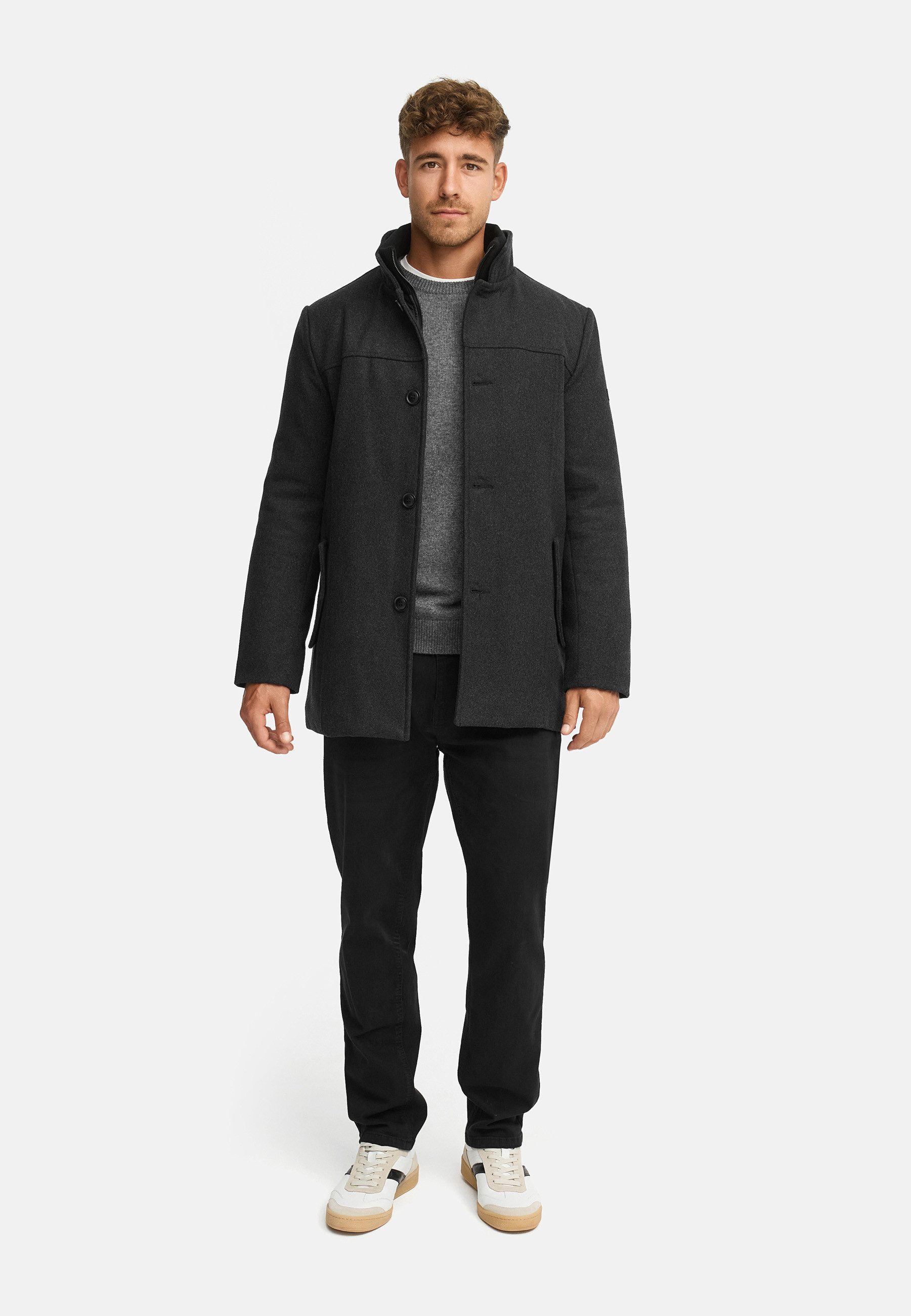 Indicode Wollmantel Herren INLunik Winter Mantel Herrenmantel Herrenmantel mit Wollanteil und wärmender Wattierung