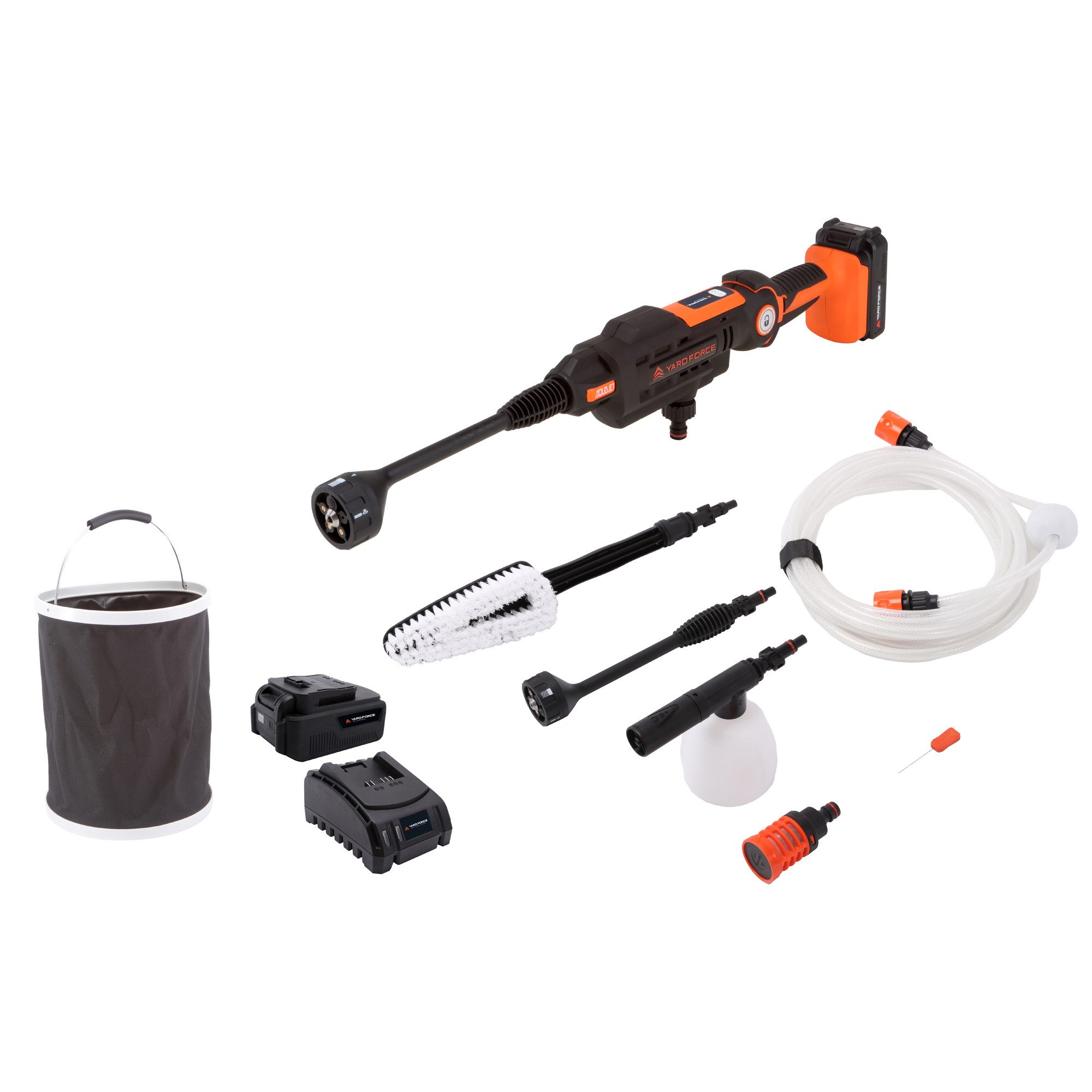Yardforce Hochdruckreiniger LW C02A, Druck max: 22 bar, Fördermenge max: 370 l/h, (1 tlg), mit einem 20-Volt-Universal-Motor
