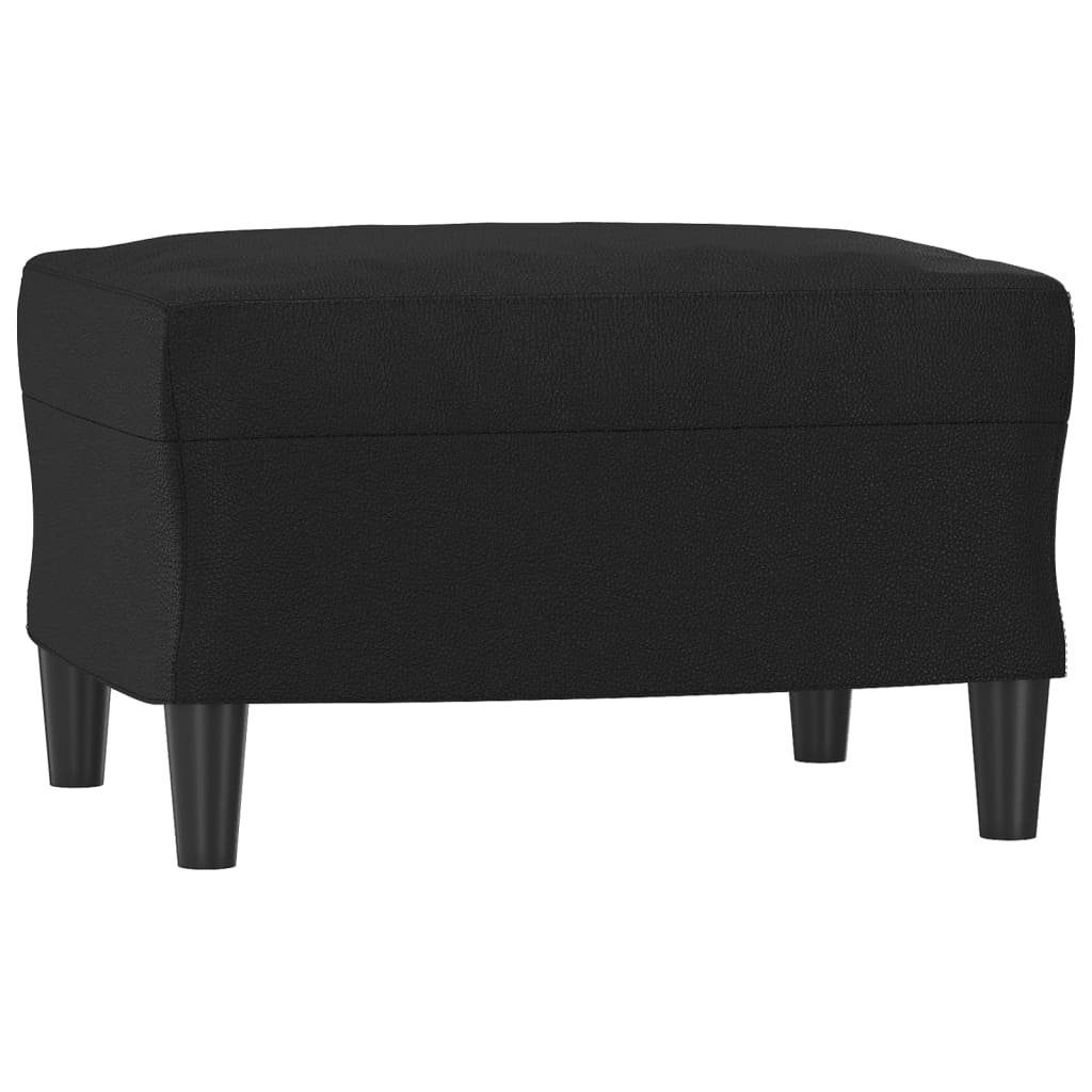 (Set, Schwarz Kunstleder Dreisitzer 3-tlg), DOTMALL Zweisitzer Sofa Sofagarnitur