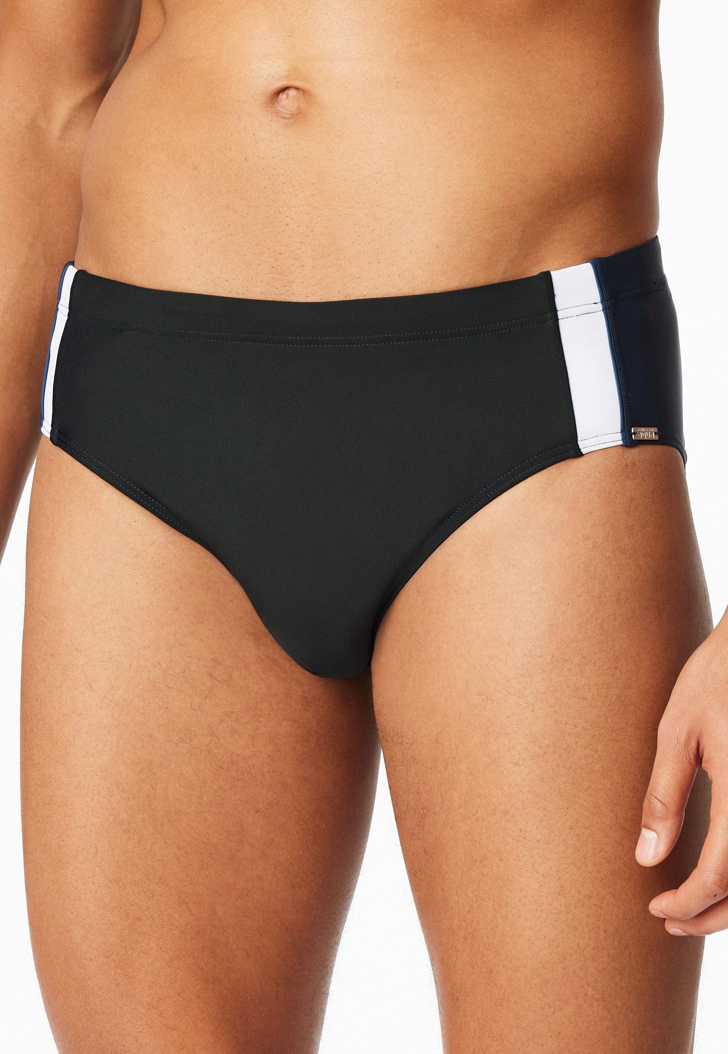 Schiesser Badeslip Aqua Bund mit Kordel, seitliche Kontraststreifen