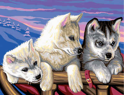 MAMMUT Spiel und Geschenk Malvorlage Huskies, 29,2 cm x 38,2 cm