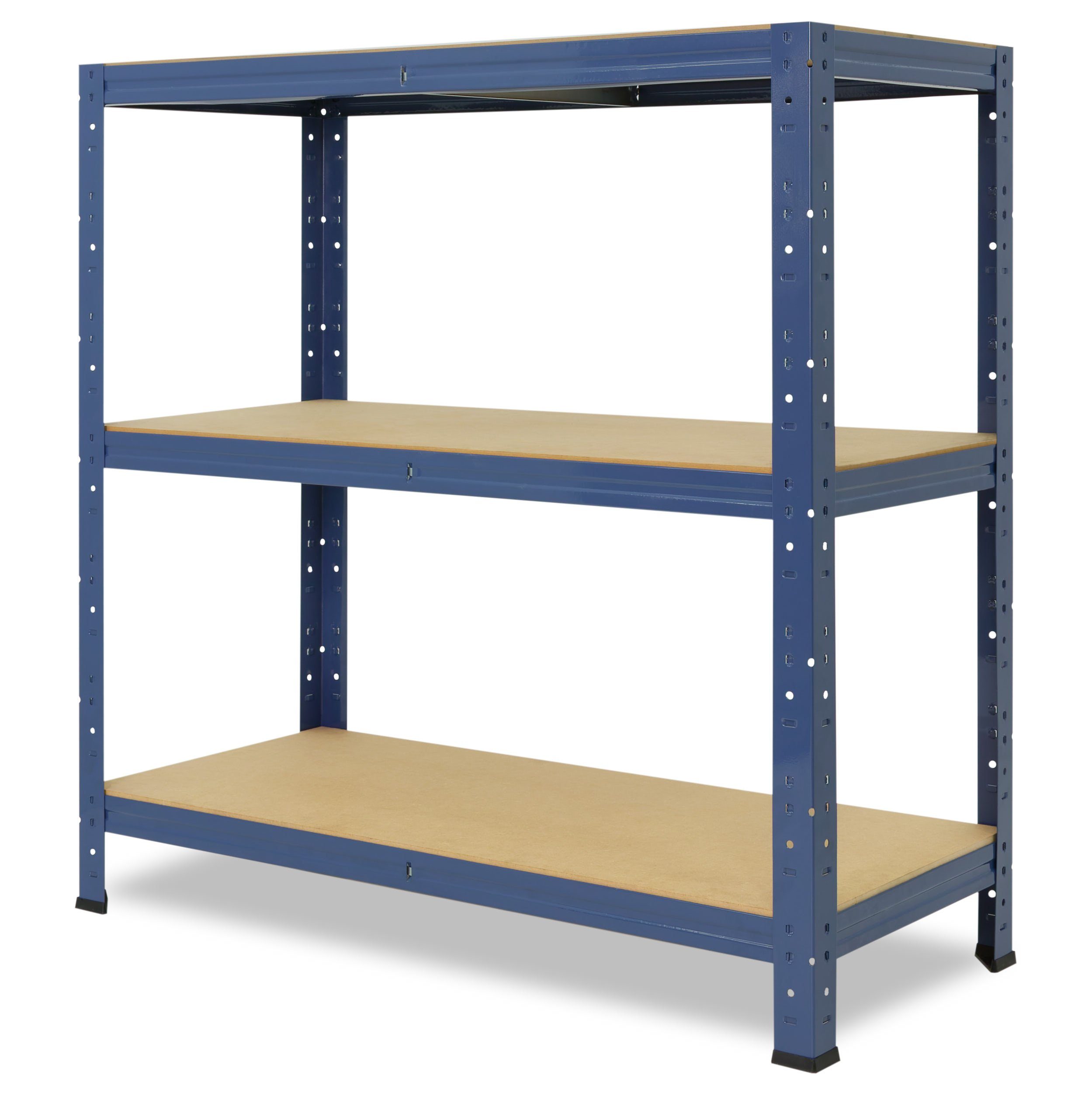 shelfplaza Schwerlastregal HOME, 90x40x45cm Steckregal Lagerregal, Tragkraft oder Garagenregal, blau, Kellerregal, Werkstattregal 175kg mit als 3 mit Metallregal Böden, Metall