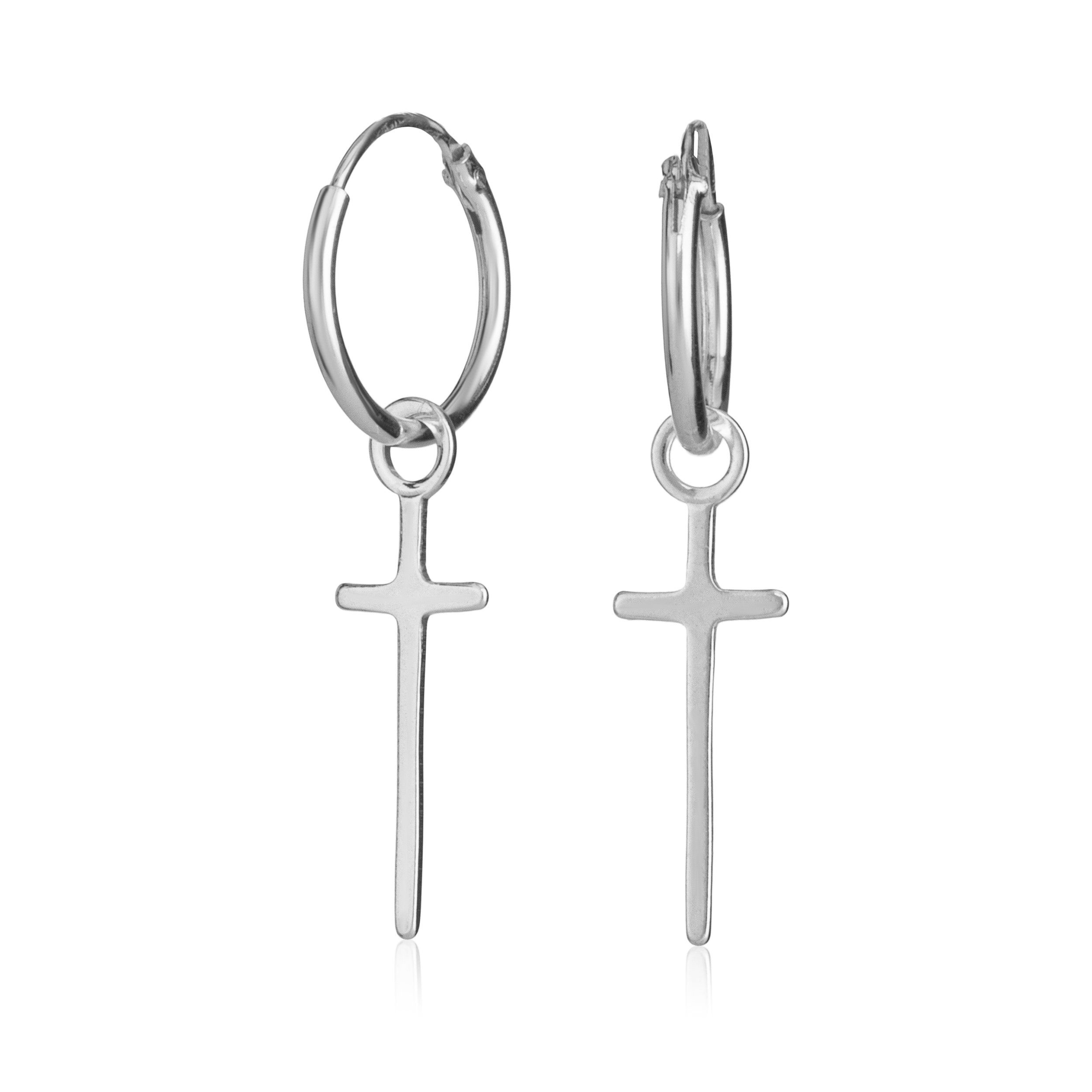 Paar Creolen Paar Ohrhänger 925 Silber 30mm Ohrringe Keltische