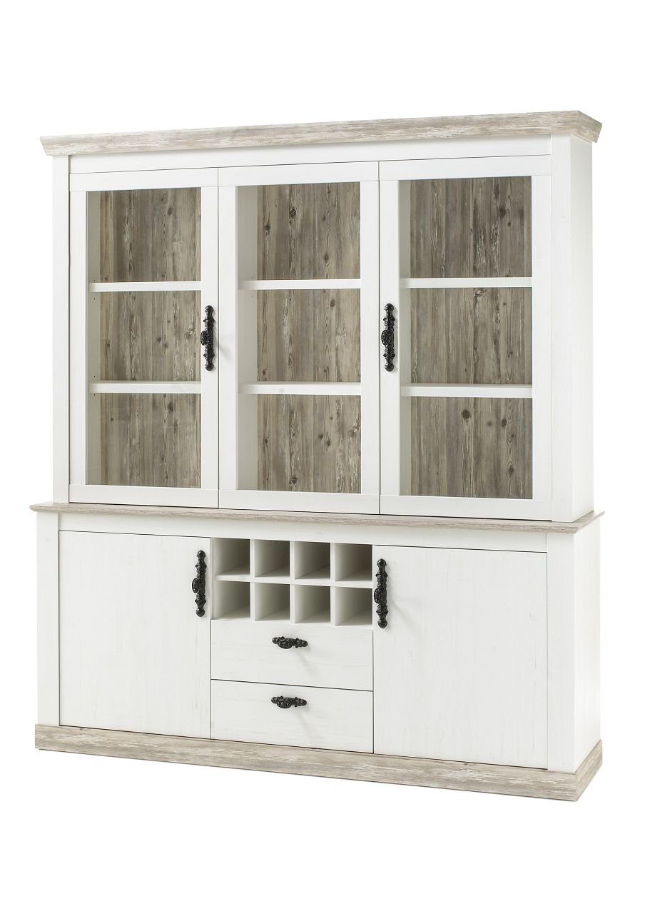 Beauty.Scouts Buffet Buffetschrank "Kiruna" Esszimmerschrank, Pinie weiß, 184x205x38-44 cm