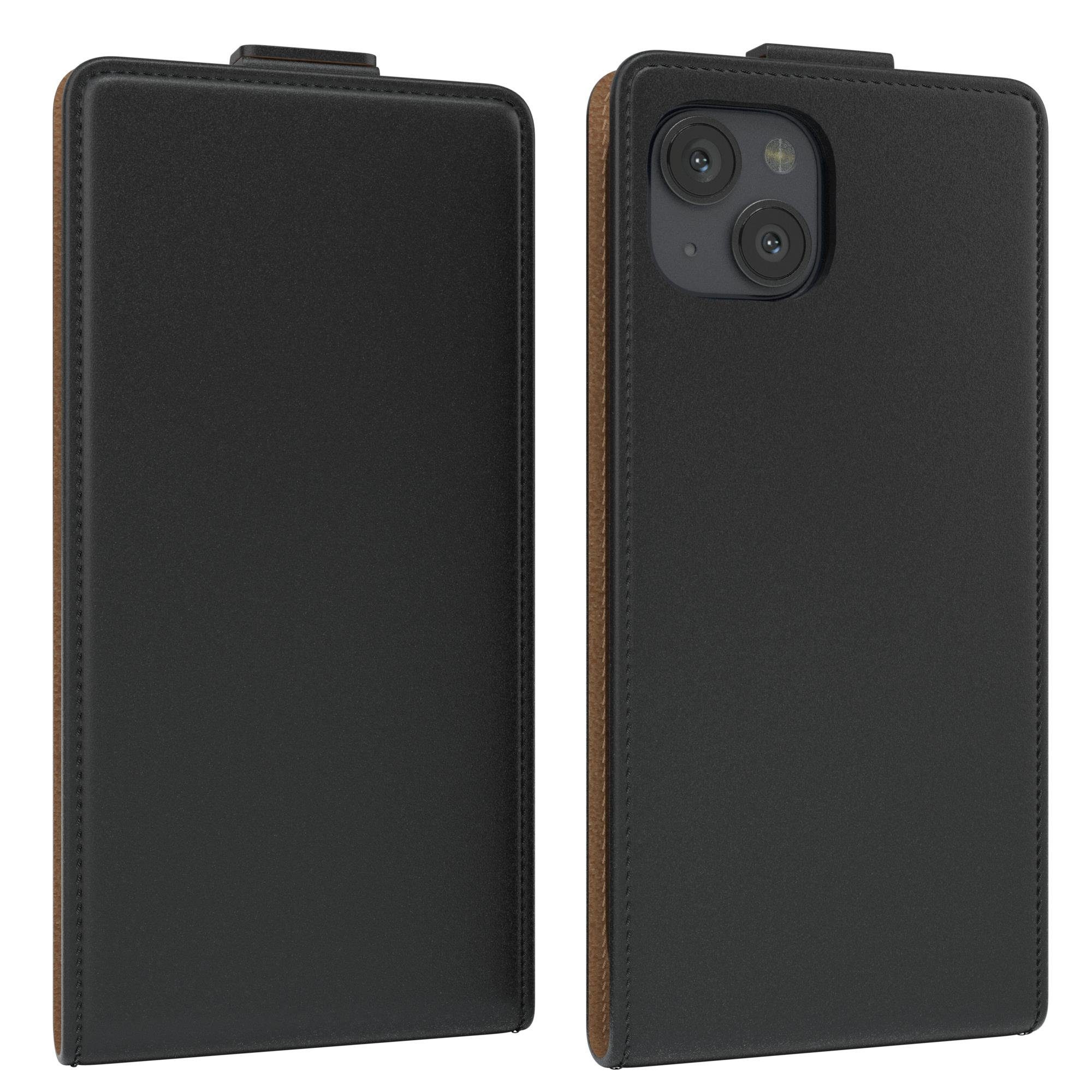 EAZY CASE Handyhülle Flipcase für Apple iPhone 13 6,1 Zoll, Tasche Klapphülle Handytasche zum Aufklappen Etui Kunstleder Schwarz