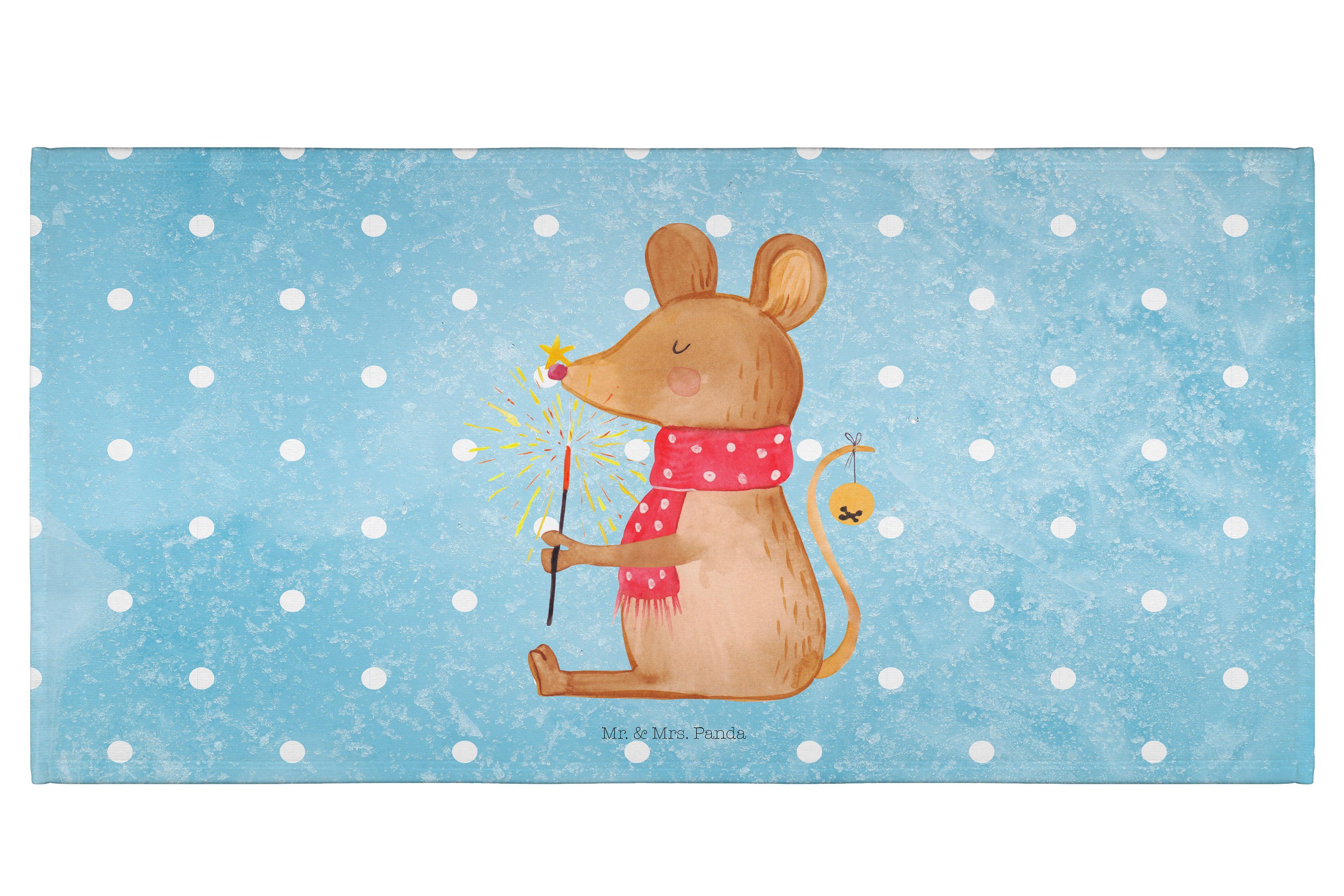 Mr. & Mrs. Panda Handtuch Weihnachtsmaus - Eisblau - Geschenk, Badezimmer, Baby, Frohe Weihnach, (1-St)
