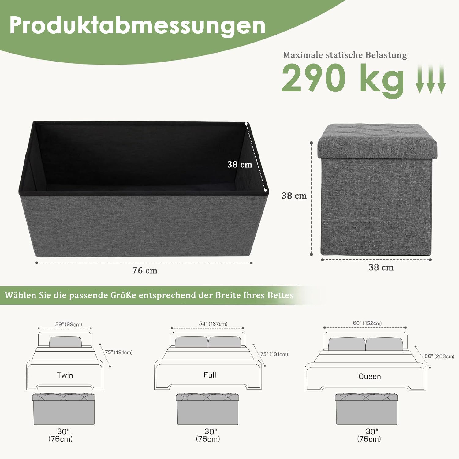 Refined Living Sitzbank Sitzhocker Sitzbank mit Stauraum 76 x 38 x 38 cm kl günstig online kaufen