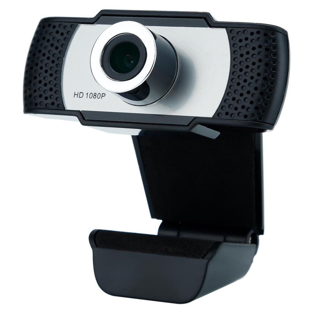 Cadorabo Webcam (Webcam 1080P - Mit Mikrofon USB 2.0 Webkamera mit drehbarem Clip)