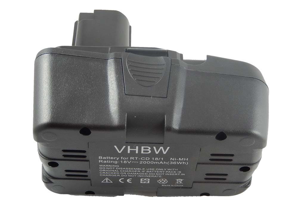 vhbw kompatibel mit Einhell RT-CD18/1 Akku NiMH 2000 mAh (18 V)