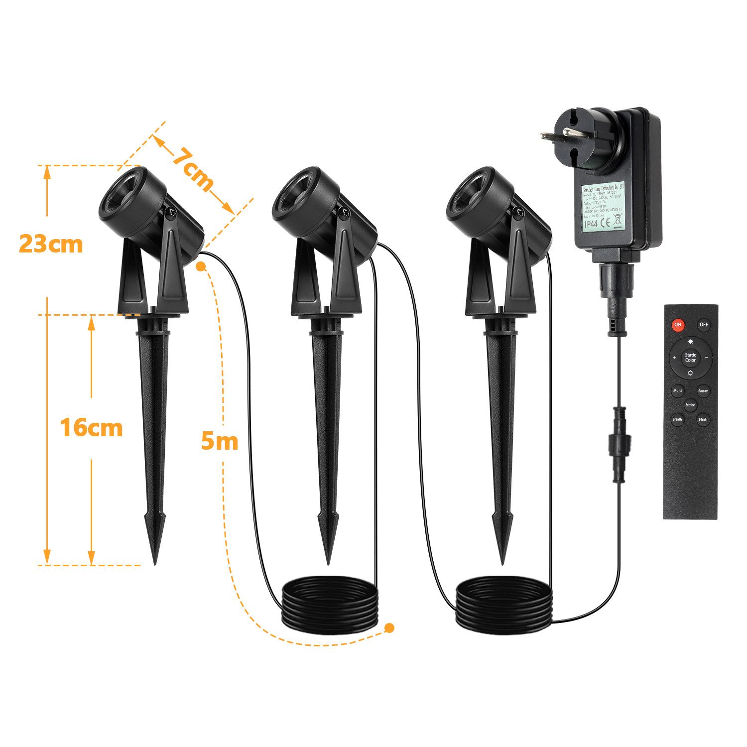 Clanmacy Gartenstrahler 6-IN-1 LED Gartenstrahler mit Erdspieß Außenstrahle günstig online kaufen