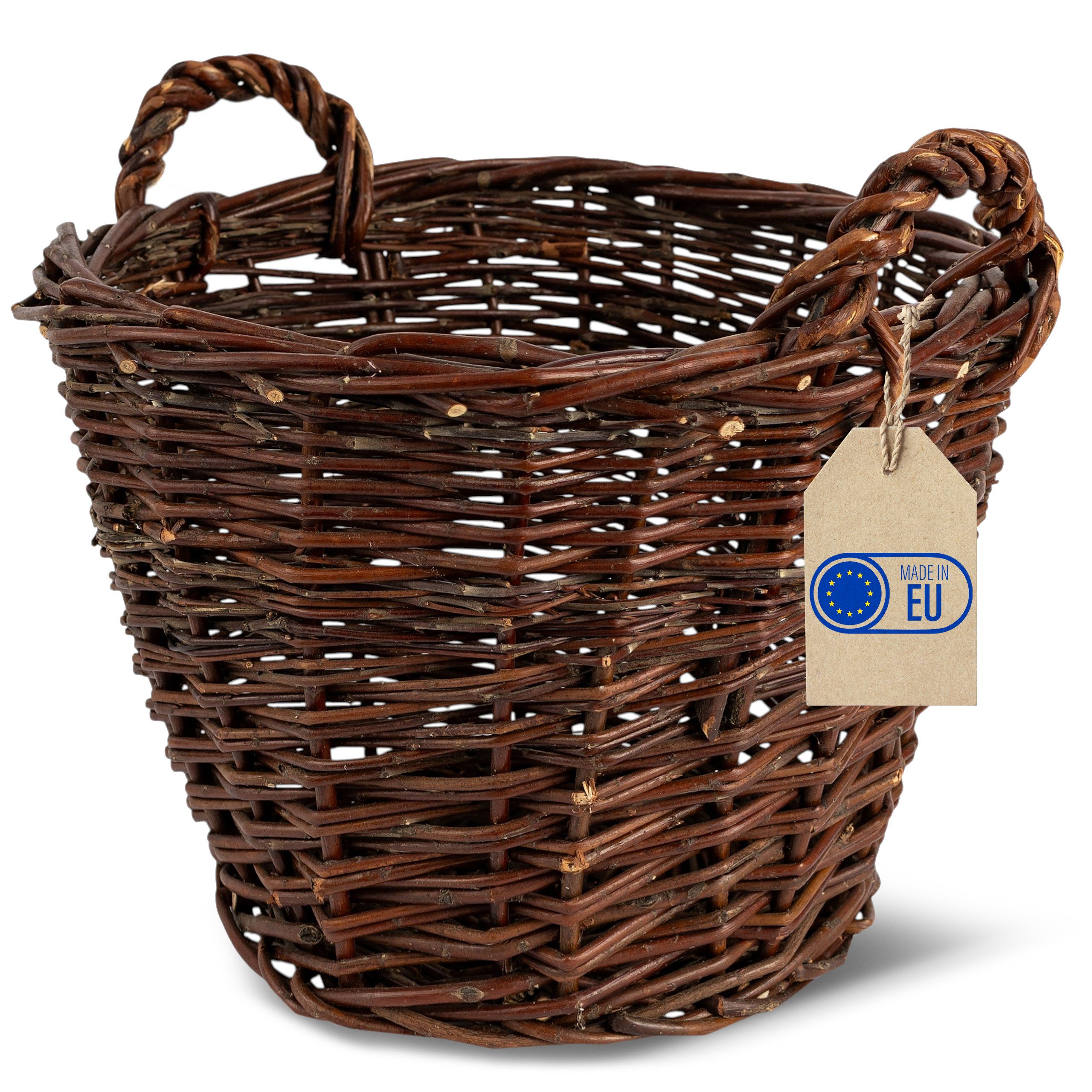 Creative Home Weidenkorb Weidenkorb mit Zwei Henkel, Perfekt für Geschenkkorb Kaminkorb