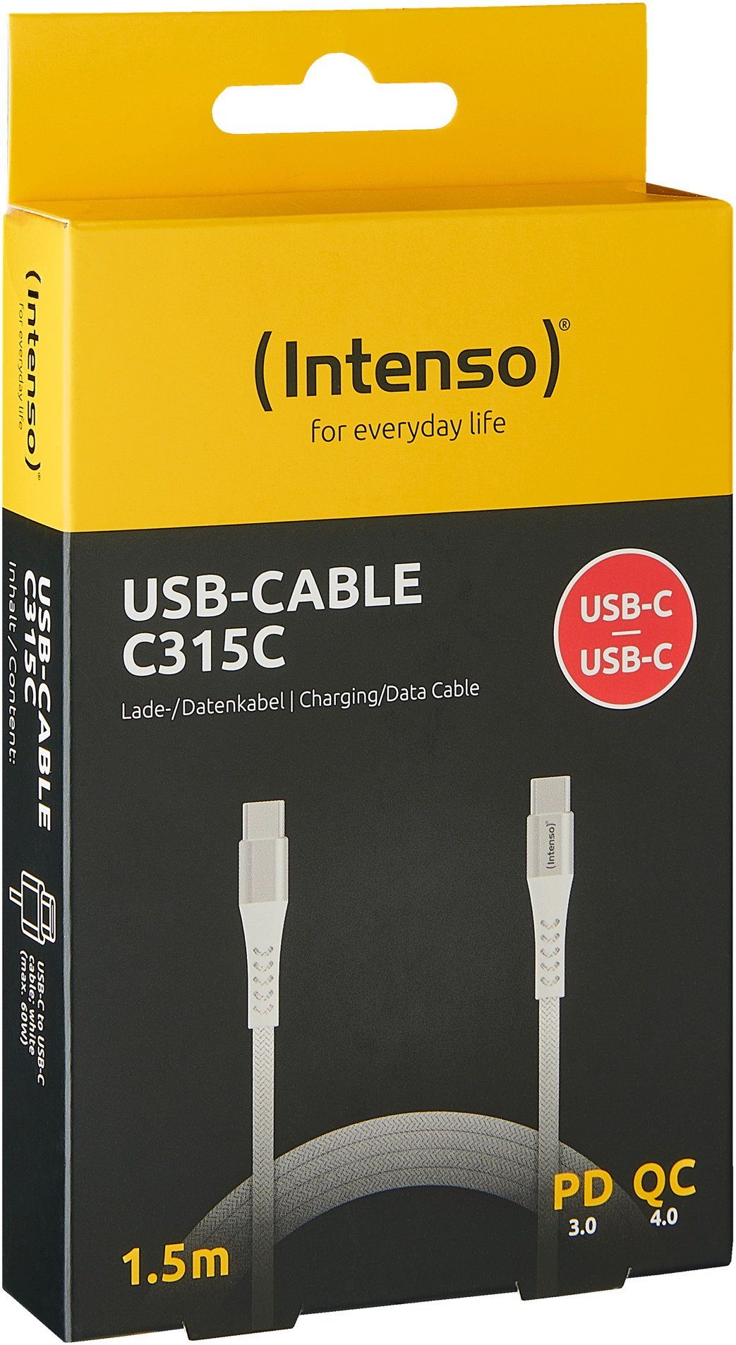 USB Intenso C Kabel TYP 60W Typ - max. weiß USB-Kabel C C315C Nylon 1,5m