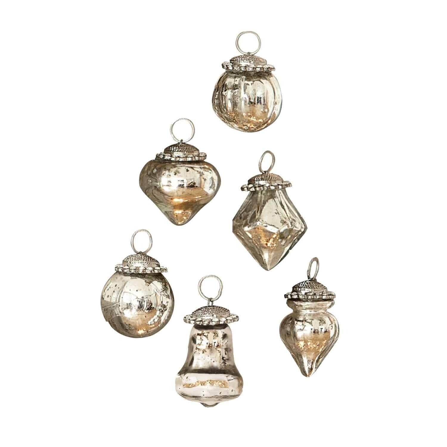 Geschenkband Weihnachtsschmuck 6er Set Levier antiksilber