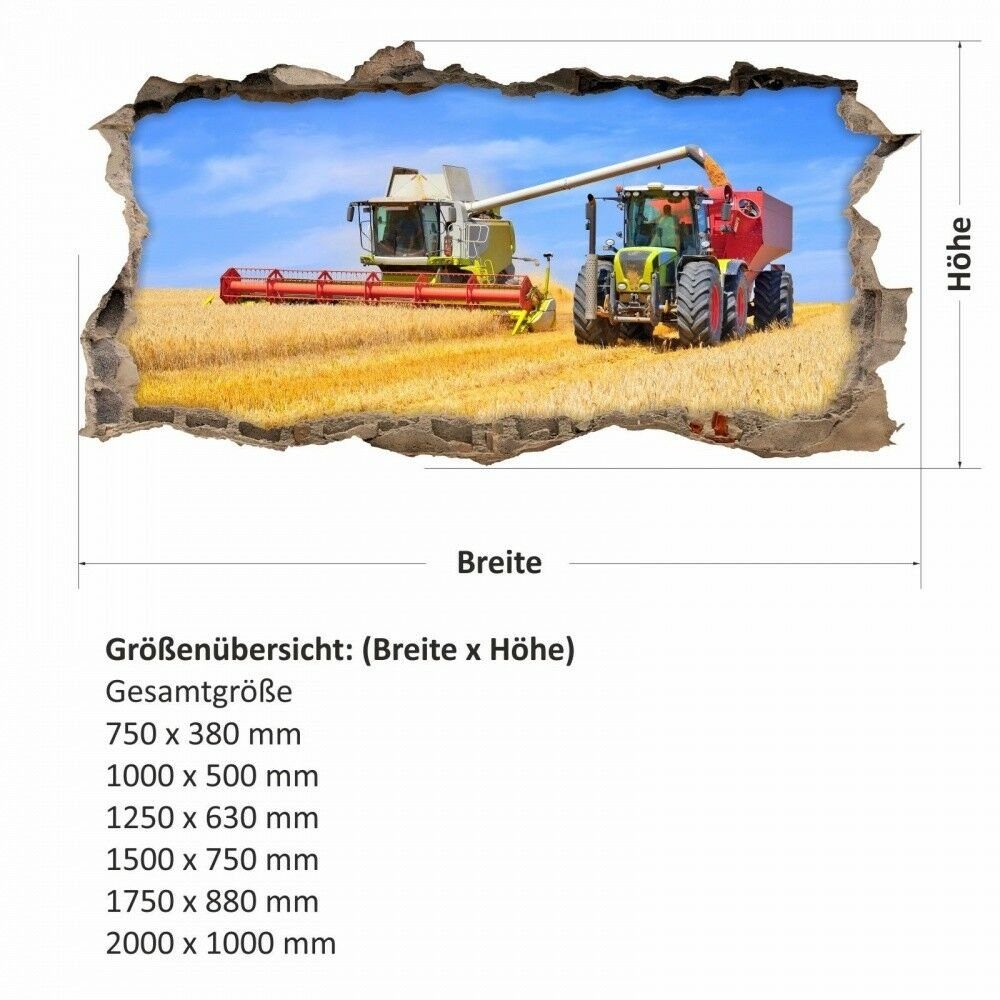 nikima Wandtattoo 134 Wandtattoo Mähdrescher und Traktor (PVC-Folie) – Bild 5 von 5