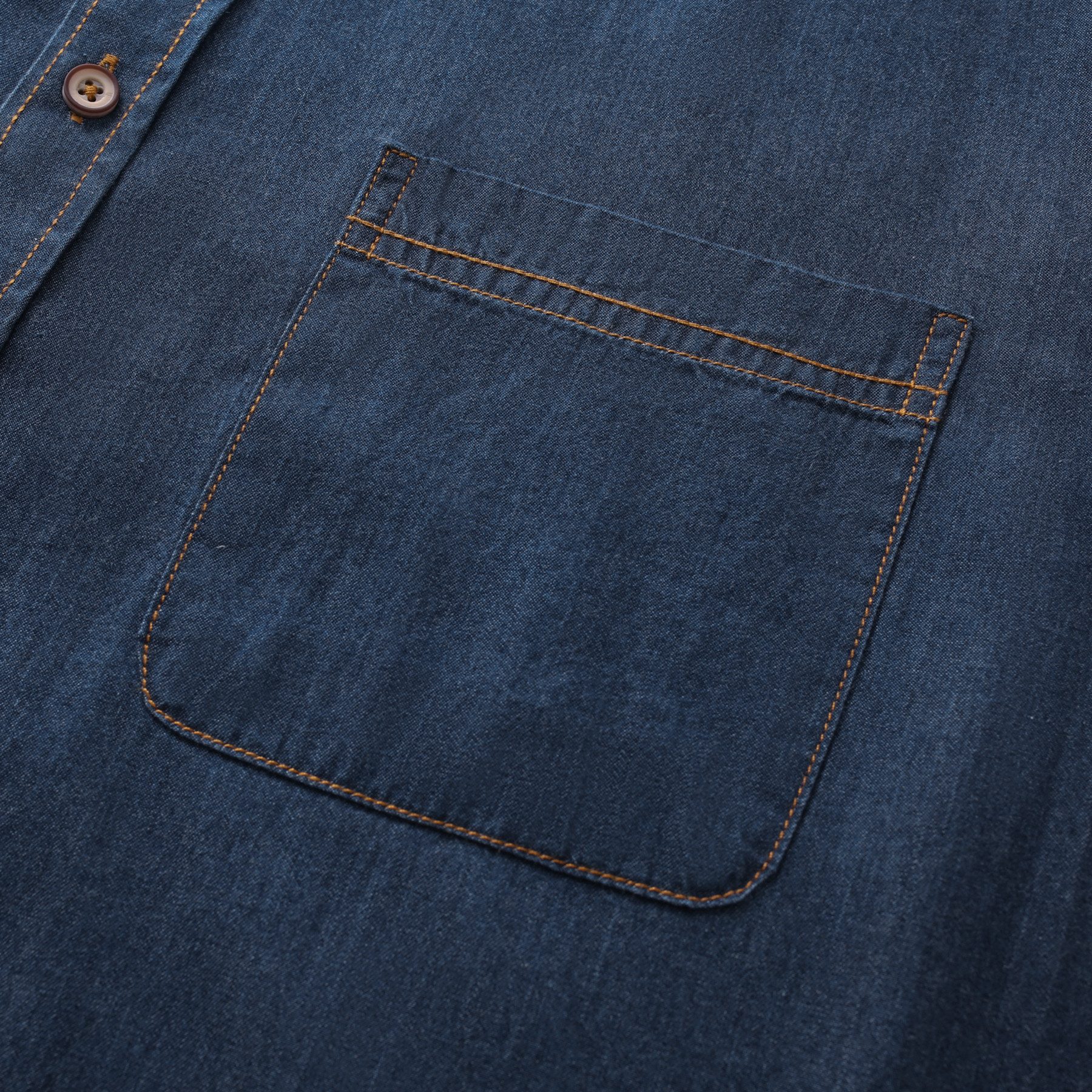 Allthemen Jeanshemd mit Brusttasche Herren Slim Fit Freizeithemd in Retro-Stil
