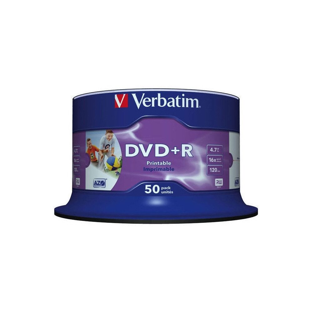 Verbatim Verbatim DVD+R AZO 16x 4,7GB 50er Spindel - beschreibbar DVD-Rekorder (Wide printable, Wide printable Oberfläche, LightScribe)