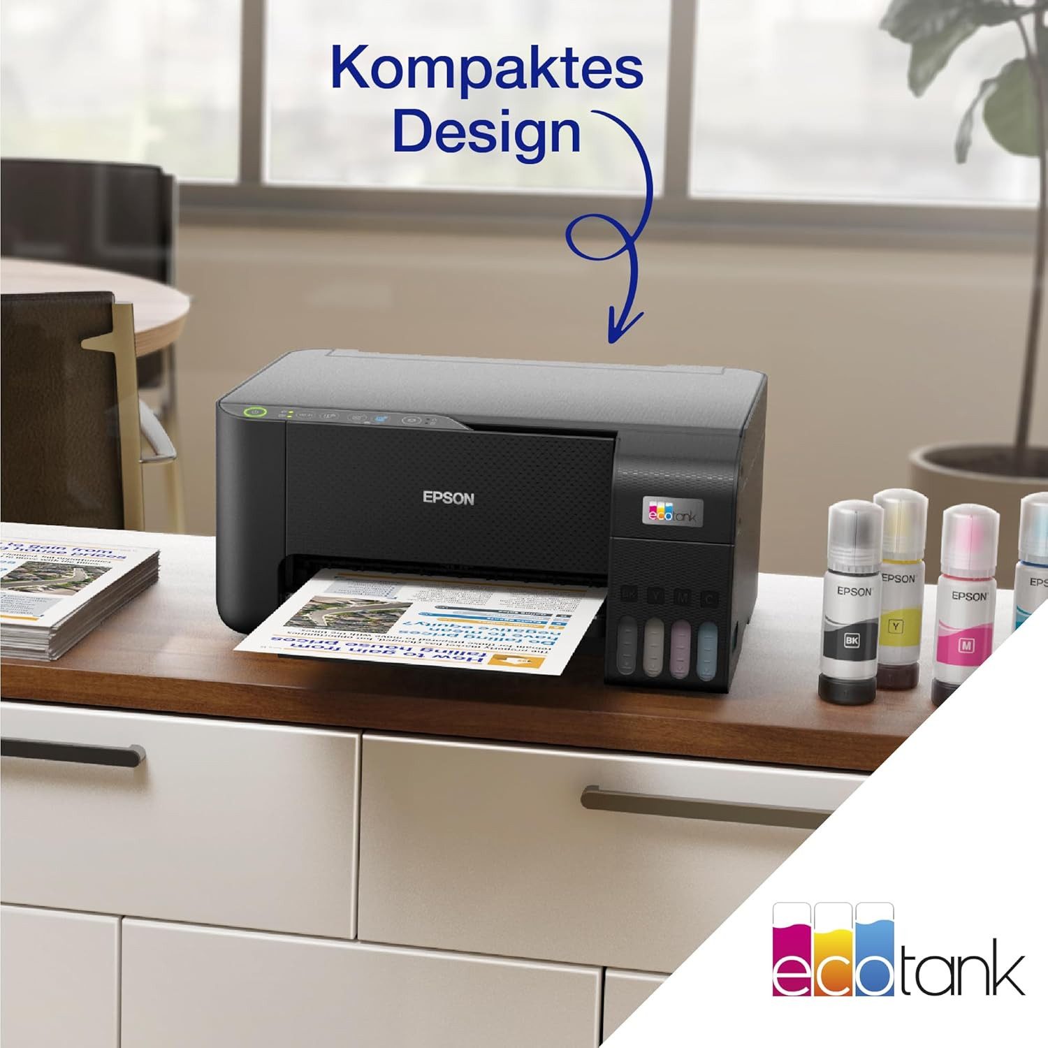Epson Epson EcoTank ET-2861, Tinte, mehrfarbig Multifunktionsdrucker Multifunktionsdrucker, (Refill-System)