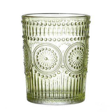 MARELIDA Gläser-Set Trinkgläser grün 280ml Wasergläser Saftgläser Vintage Retro Boho 4St., Glas