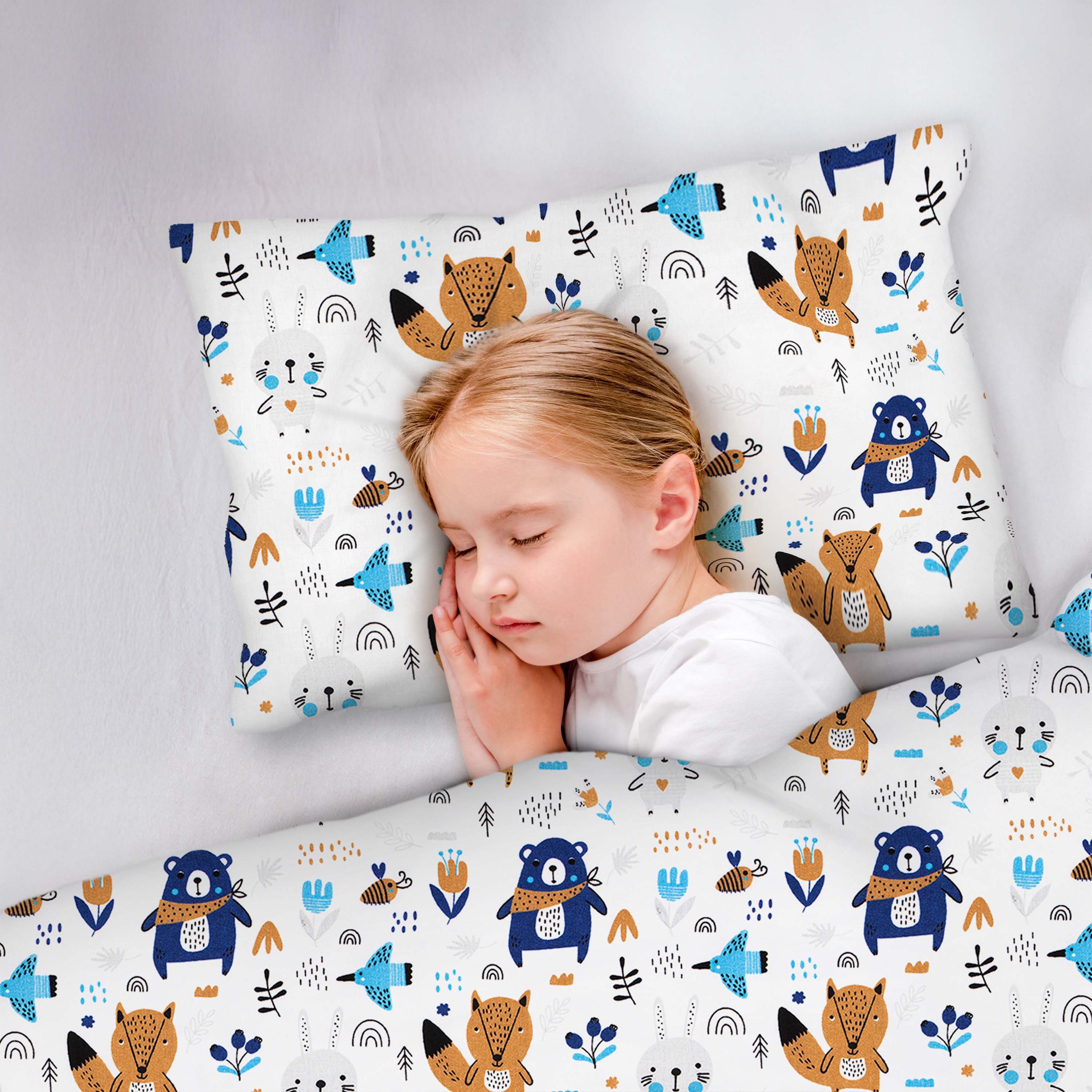 Amilian Kinderbettwäsche 100x135 - Bettwäsche Kinder - Kopfkissenbezug 40x60 cm Babybettwäsche, 2 teilig, 100% Baumwolle, für Mädchen und Jungen – Bild 4 von 5