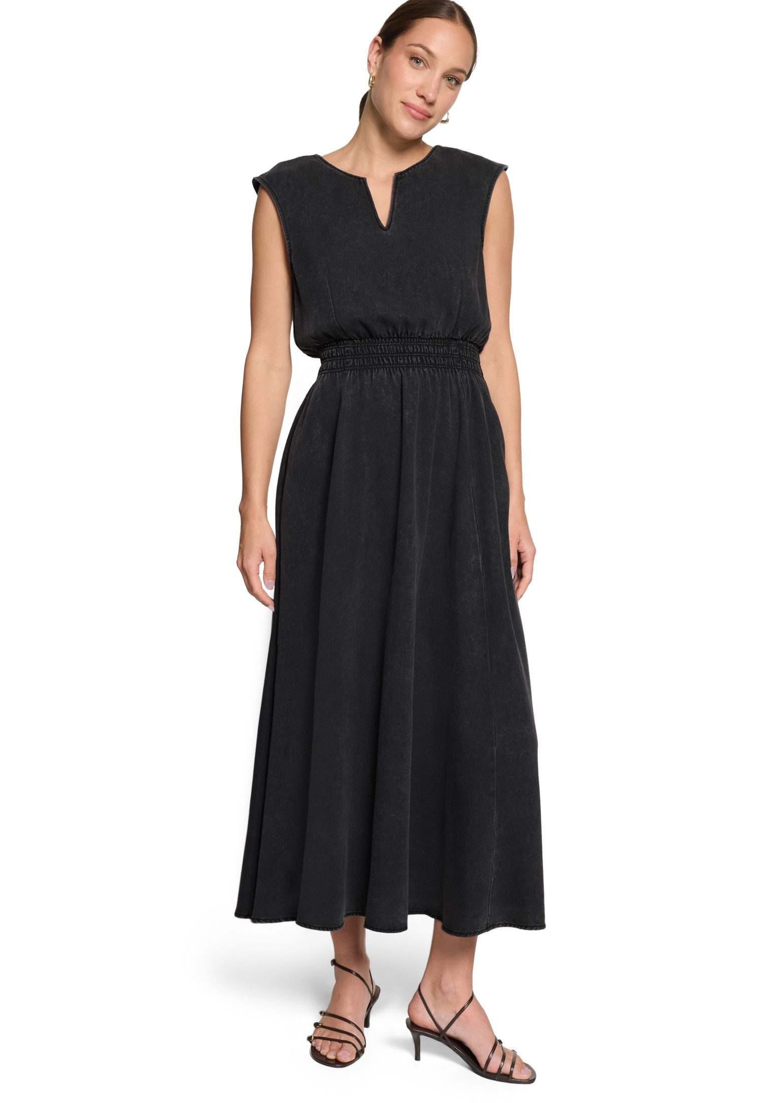 Zero Midikleid Damen mit elastischem Bund Material